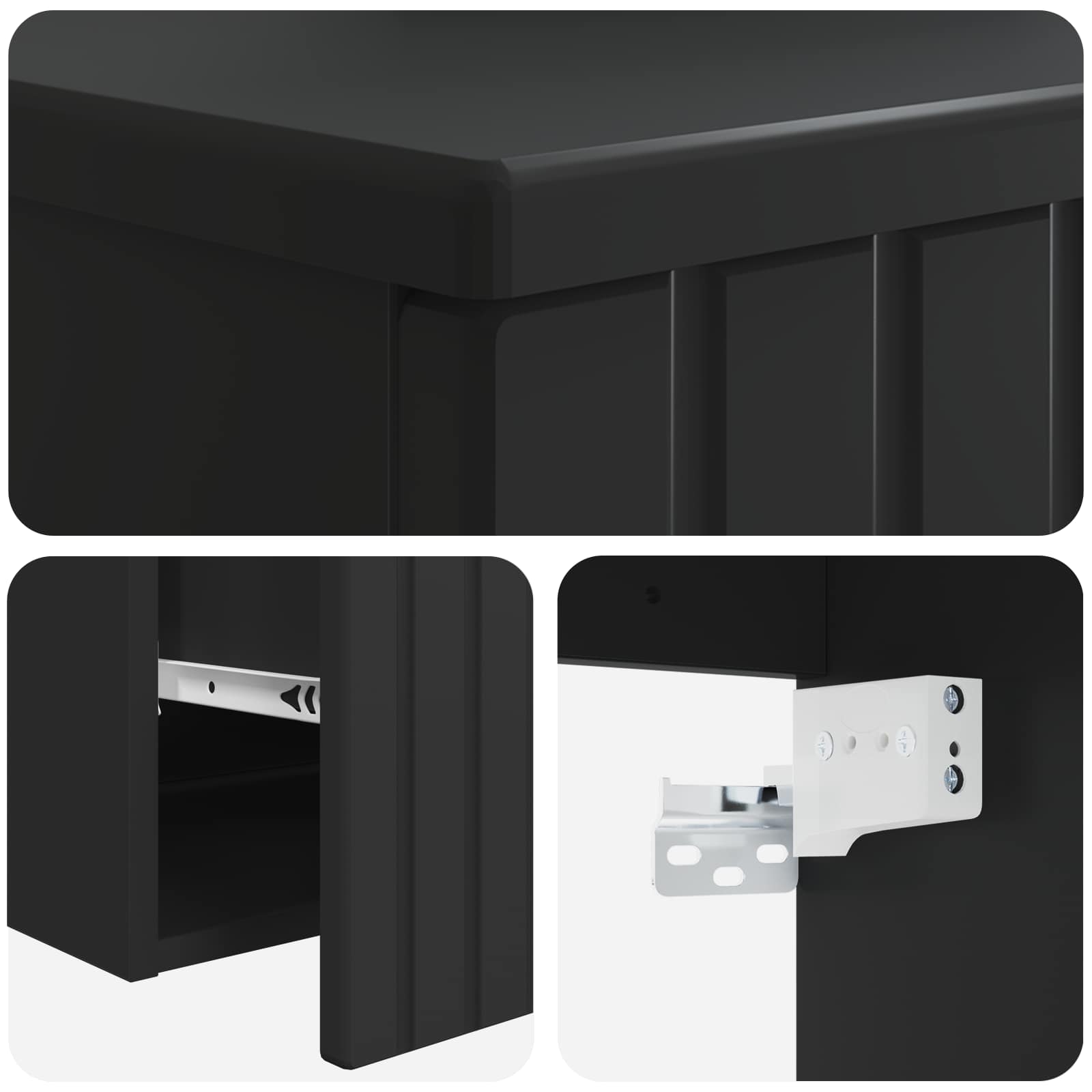 Umivaonik s policom za zid Crna 39 x 41 x 64,5 cm