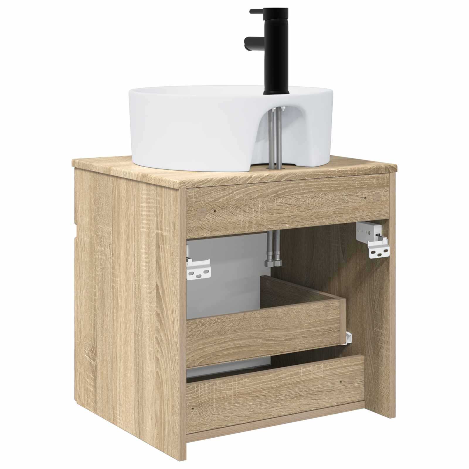 Umivaonik s policom za zid Hrast sonoma 49 x 44,5 x 65 cm