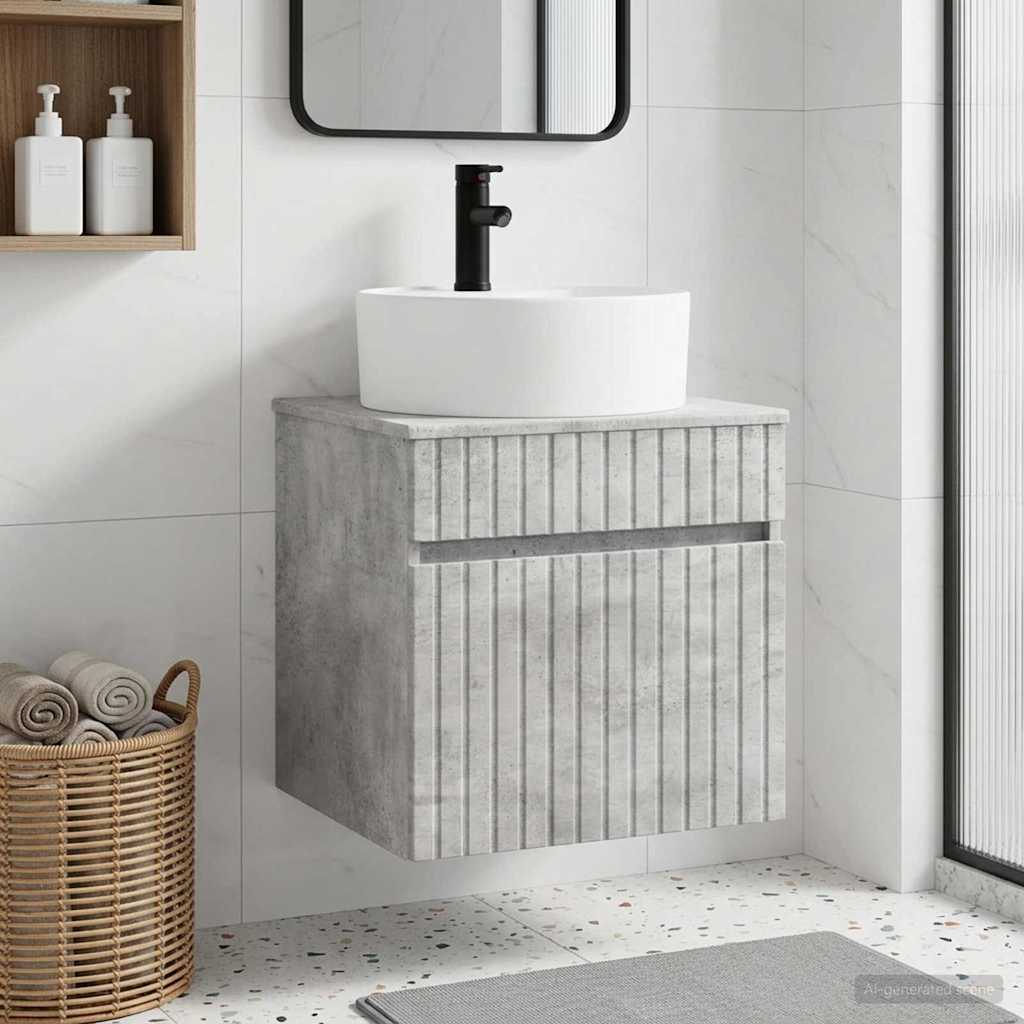 Umivaonik s policom za zid Betonska siva 49 x 44,5 x 65 cm