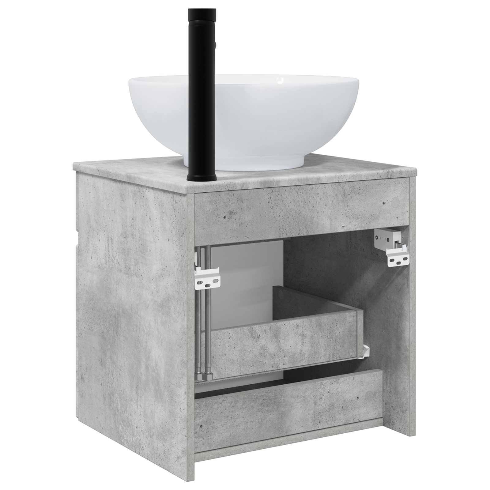 Umivaonik s policom za zid Betonska siva 49 x 44,5 x 66,5 cm