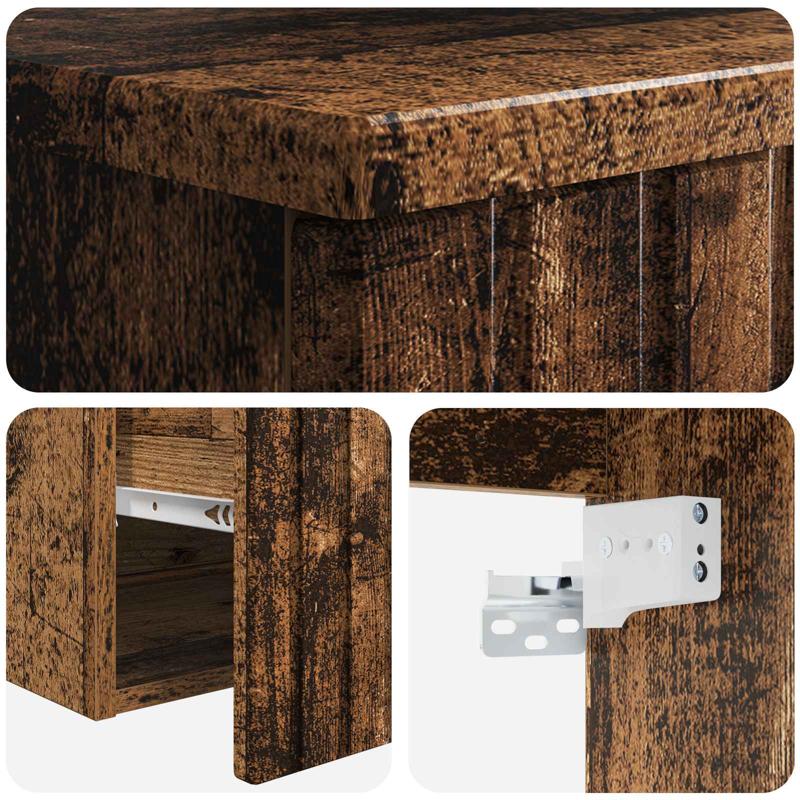 Umivaonik s policom za zid Staro drvo 49 x 44,5 x 65,5 cm