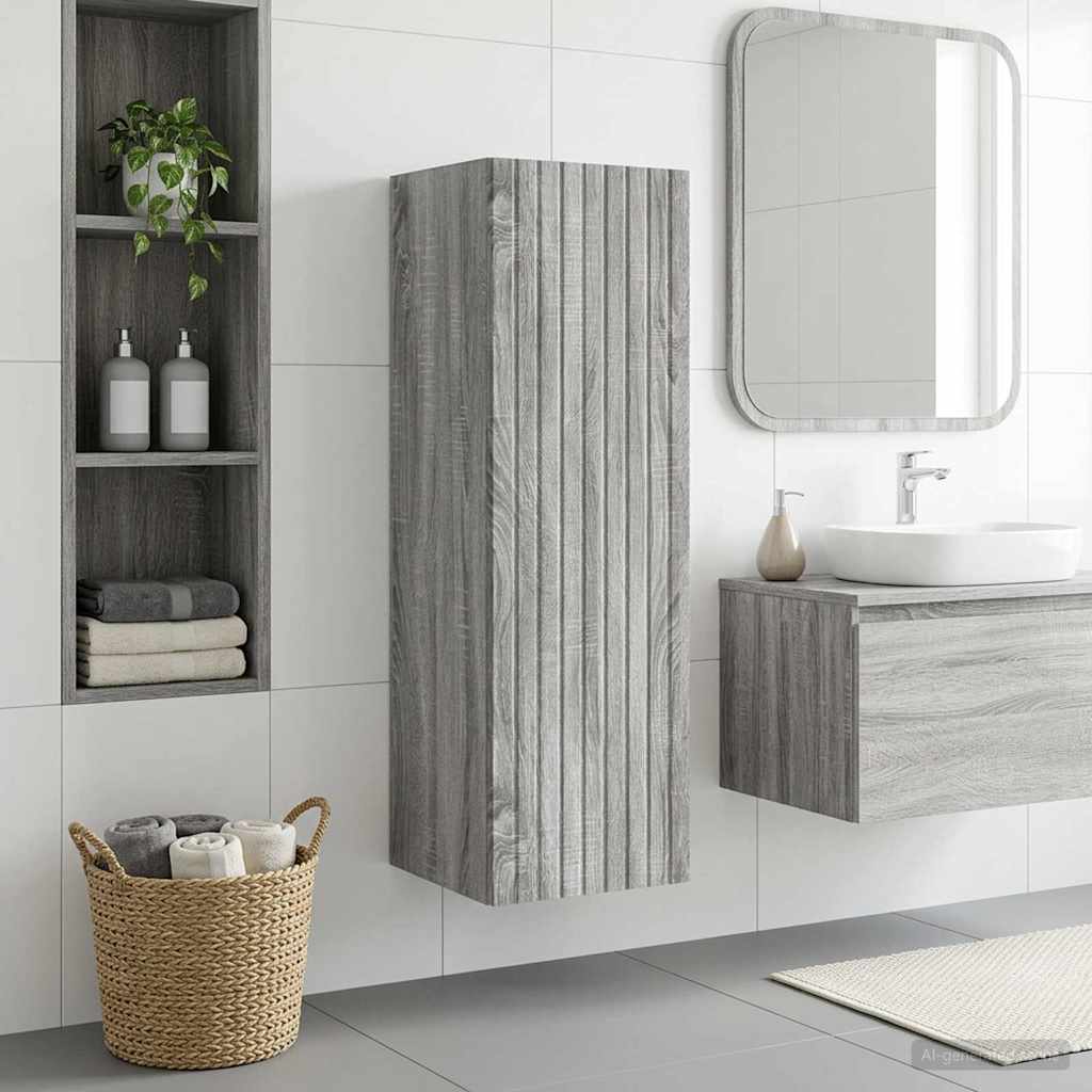 Ormar za Kupaonicu na Zidu Siva Sonoma 33 x 34,5 x 100 cm