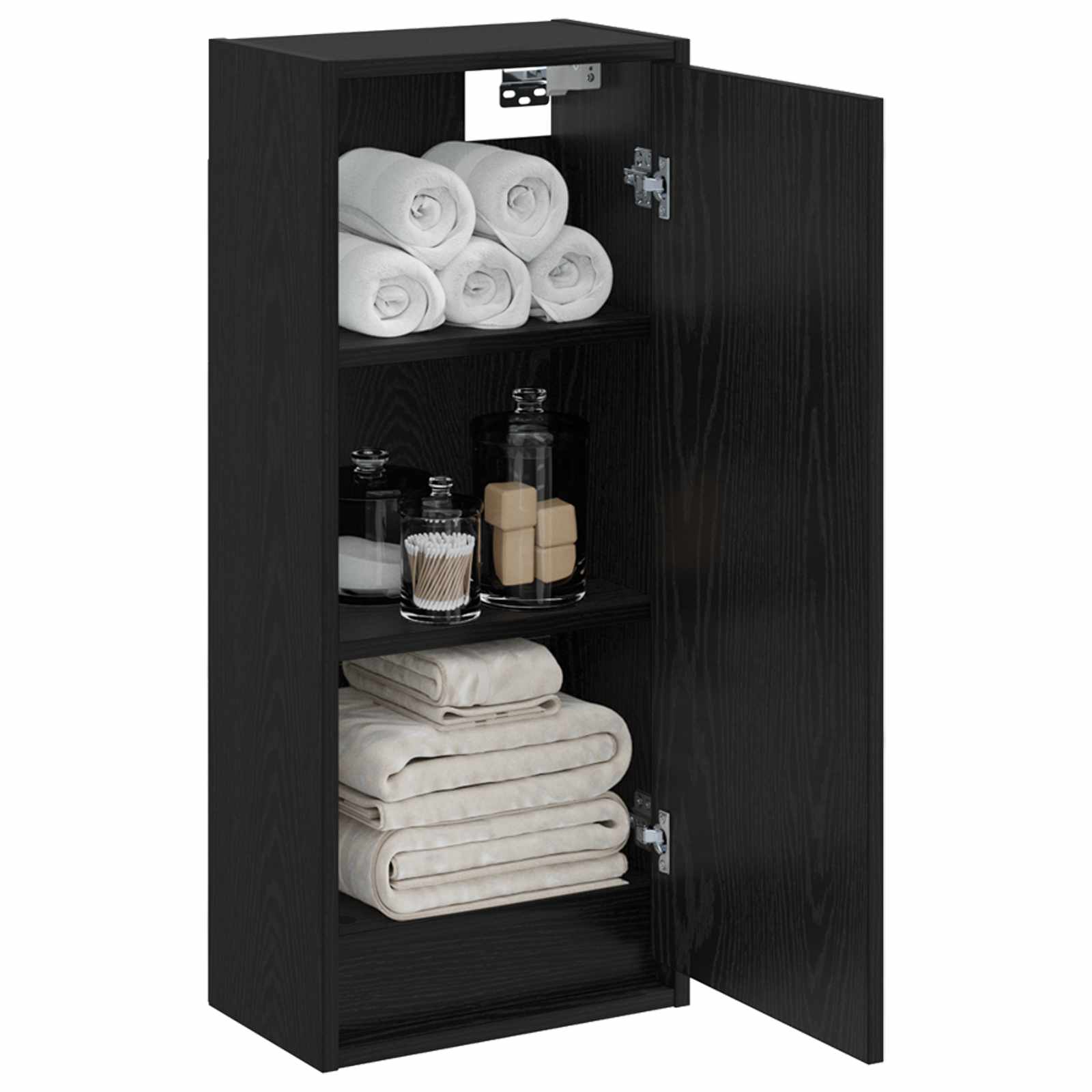 Umivaonik s policom za zid Crni hrast 35 x 20 x 81 cm