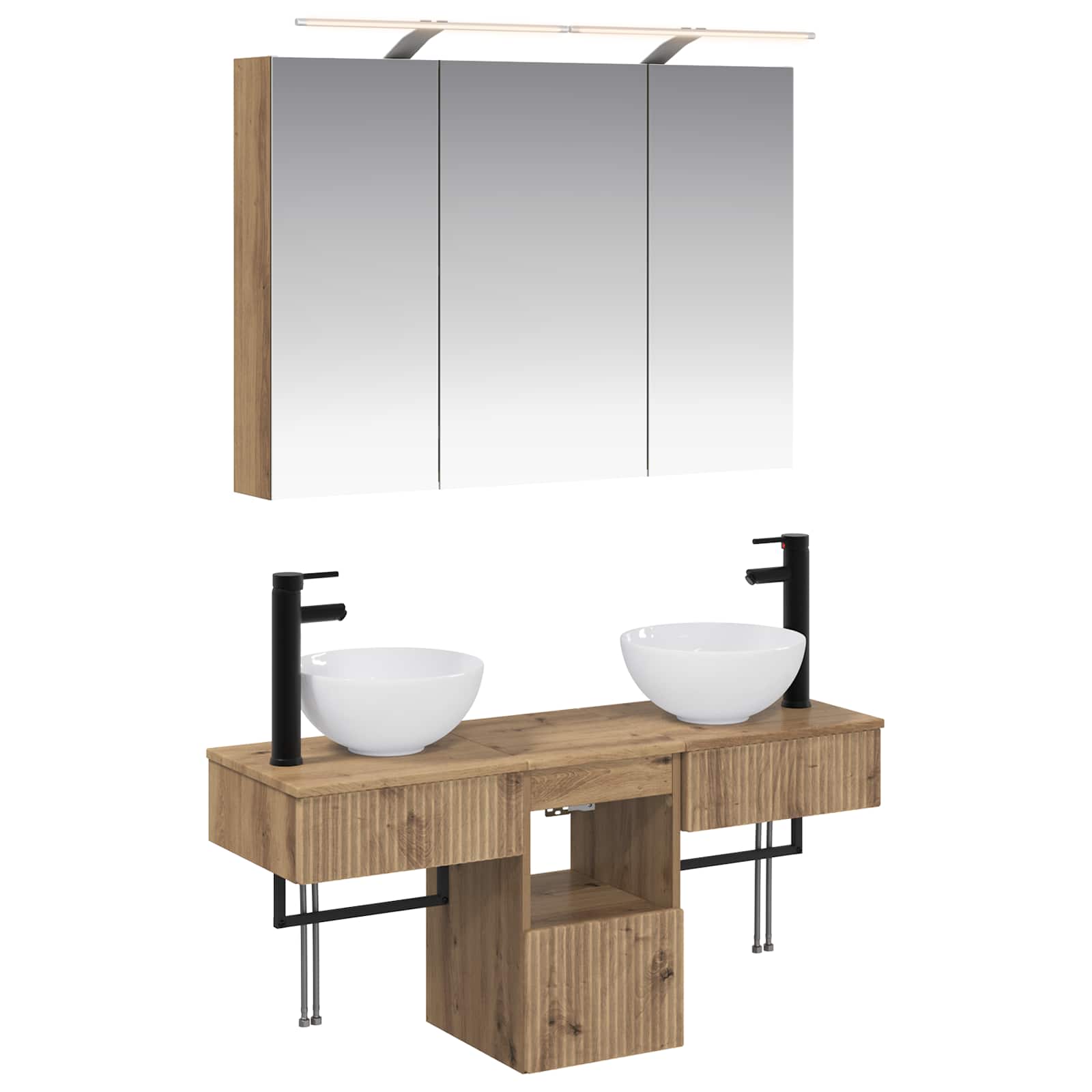Set ormarića za kupaonicu 4 pcs 100 x 14,5 x 70 cm