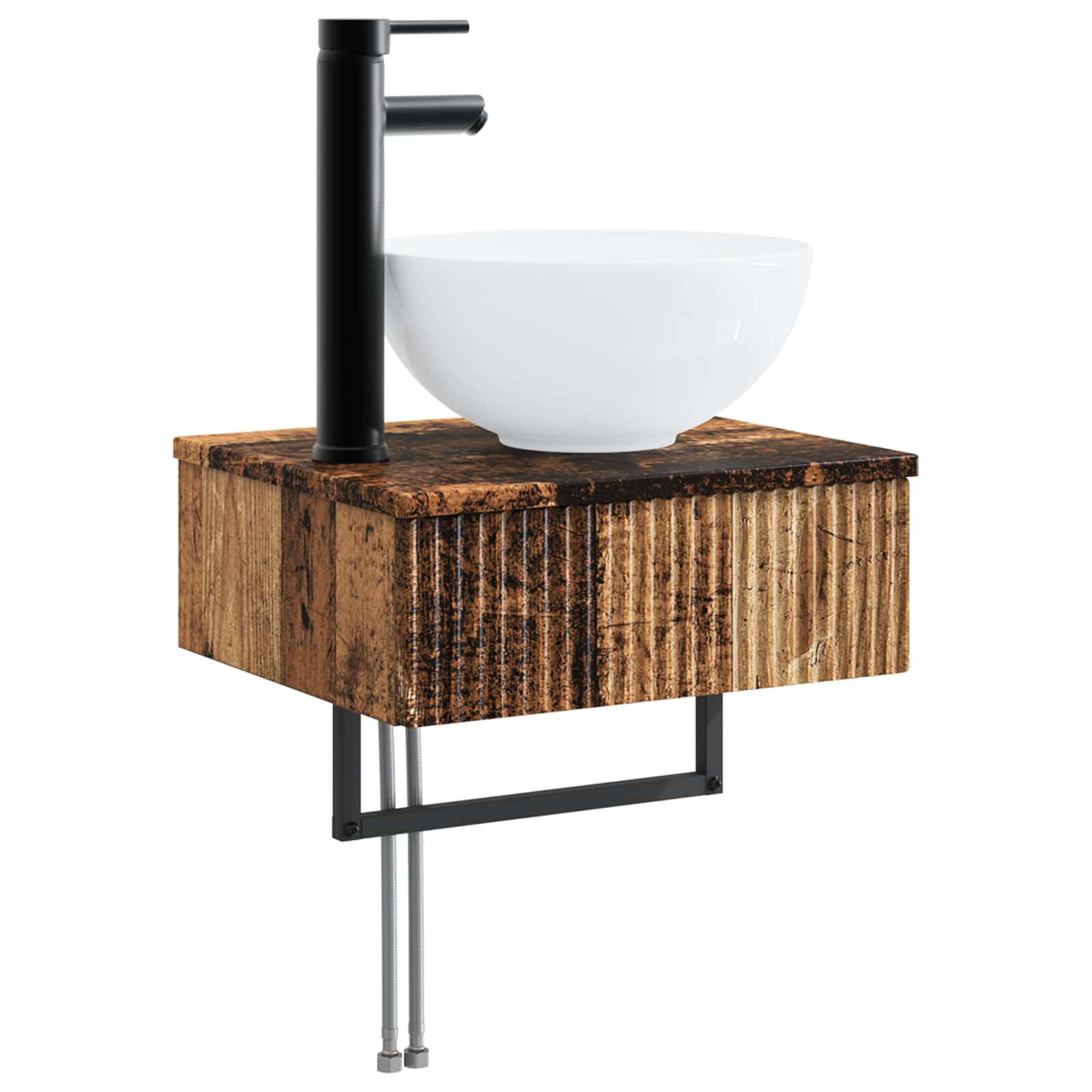 Set ormarića za kupaonicu 4 pcs Staro drvo 103,5 x 15,5 x 70 cm
