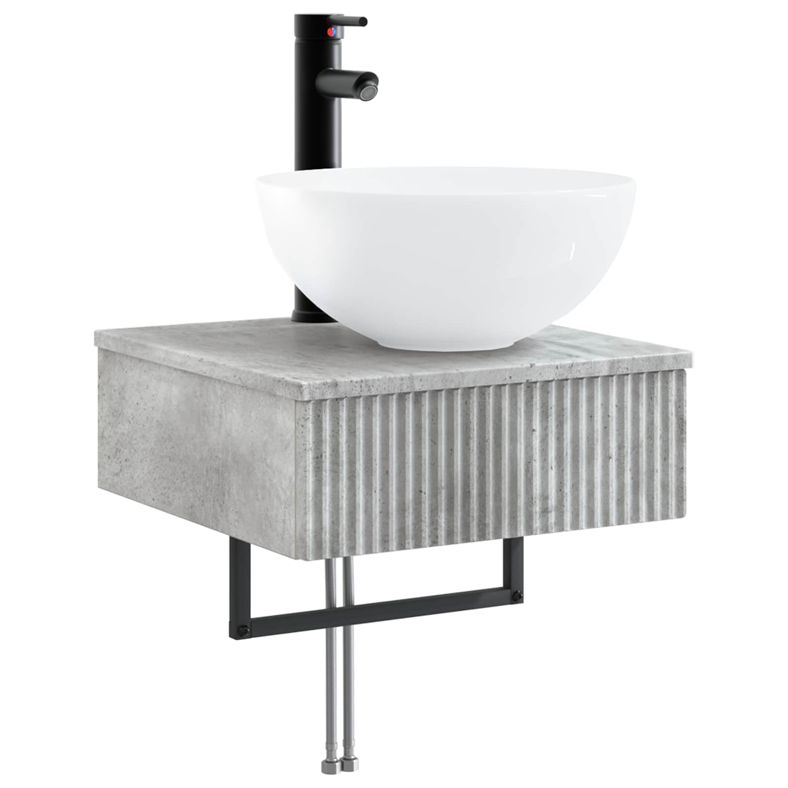 Set ormarića za kupaonicu 5 pcs Betonska siva 43 x 16 x 62,5 cm