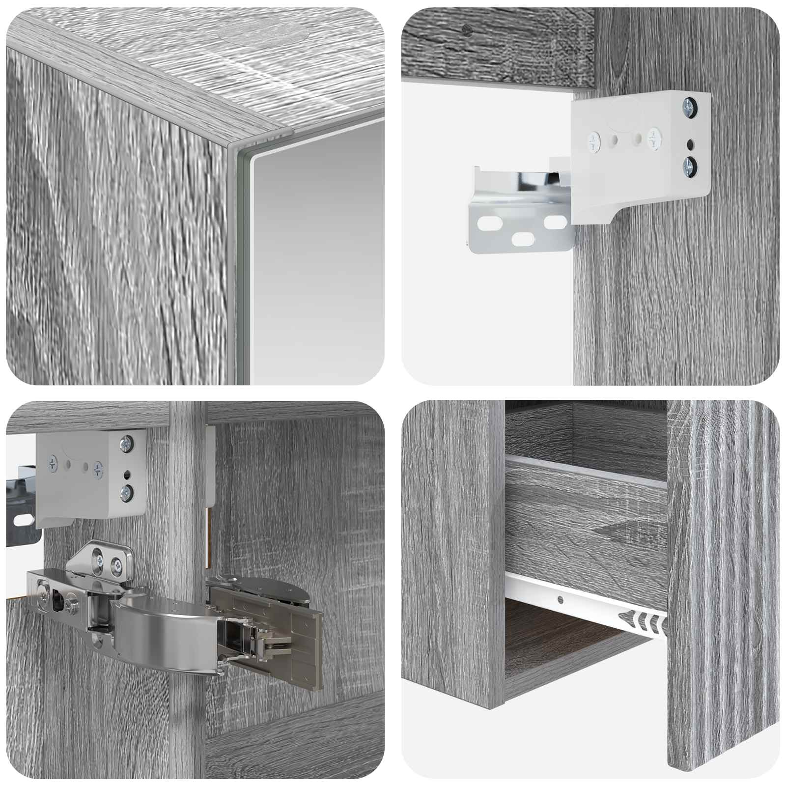Set ormarića za kupaonicu 5 pcs Siva Sonoma 43 x 16 x 62,5 cm