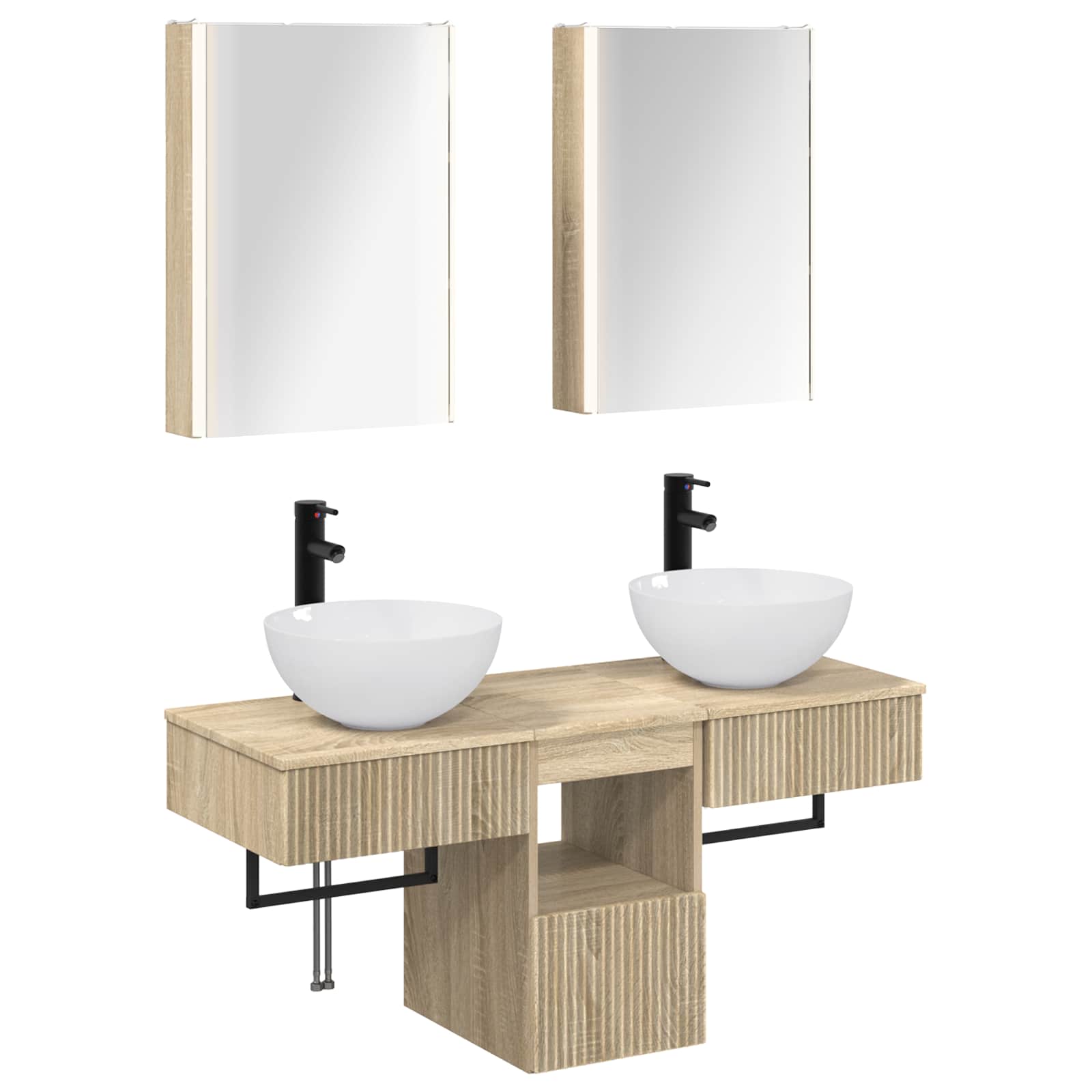 Set ormarića za kupaonicu 5 pcs Hrast sonoma