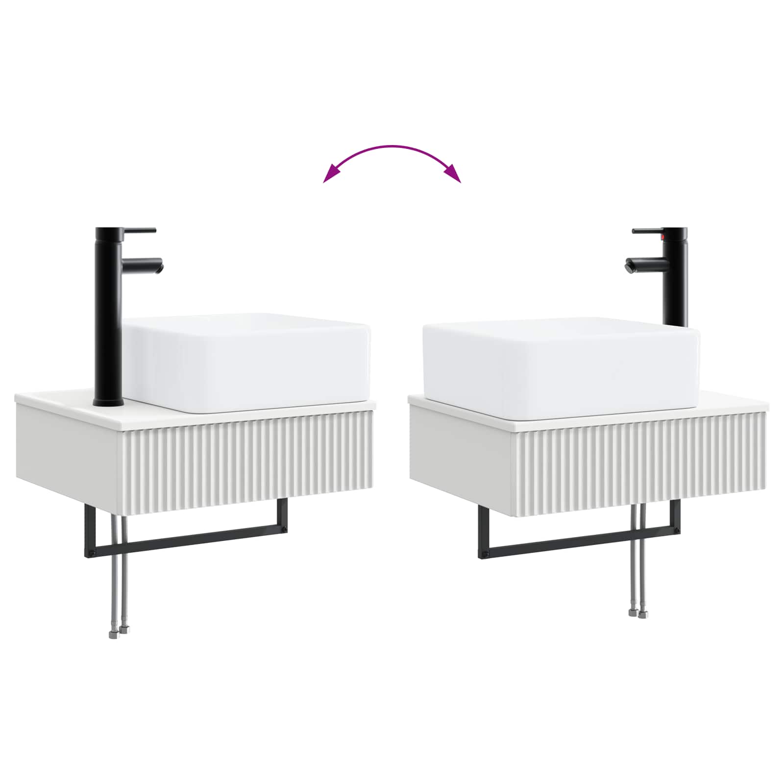 Set ormarića za kupaonicu 4 pcs Bijela 100 x 14,5 x 70 cm