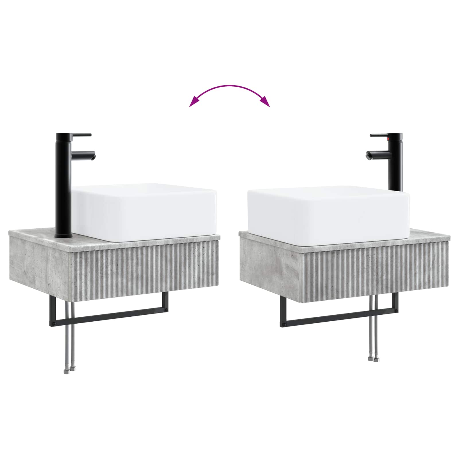 Set ormarića za kupaonicu 4 pcs Betonska siva