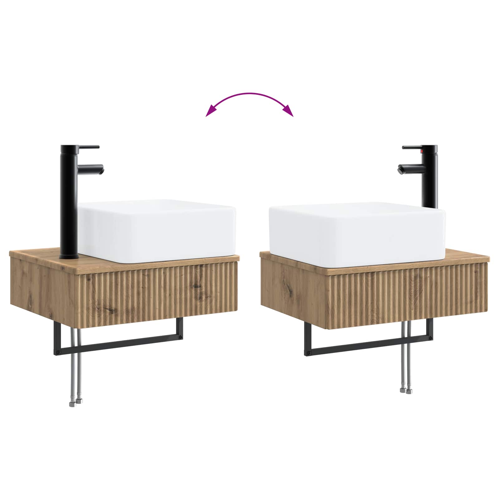 Set ormarića za kupaonicu 5 pcs Hrast artisan 50 x 14,5 x 70 cm