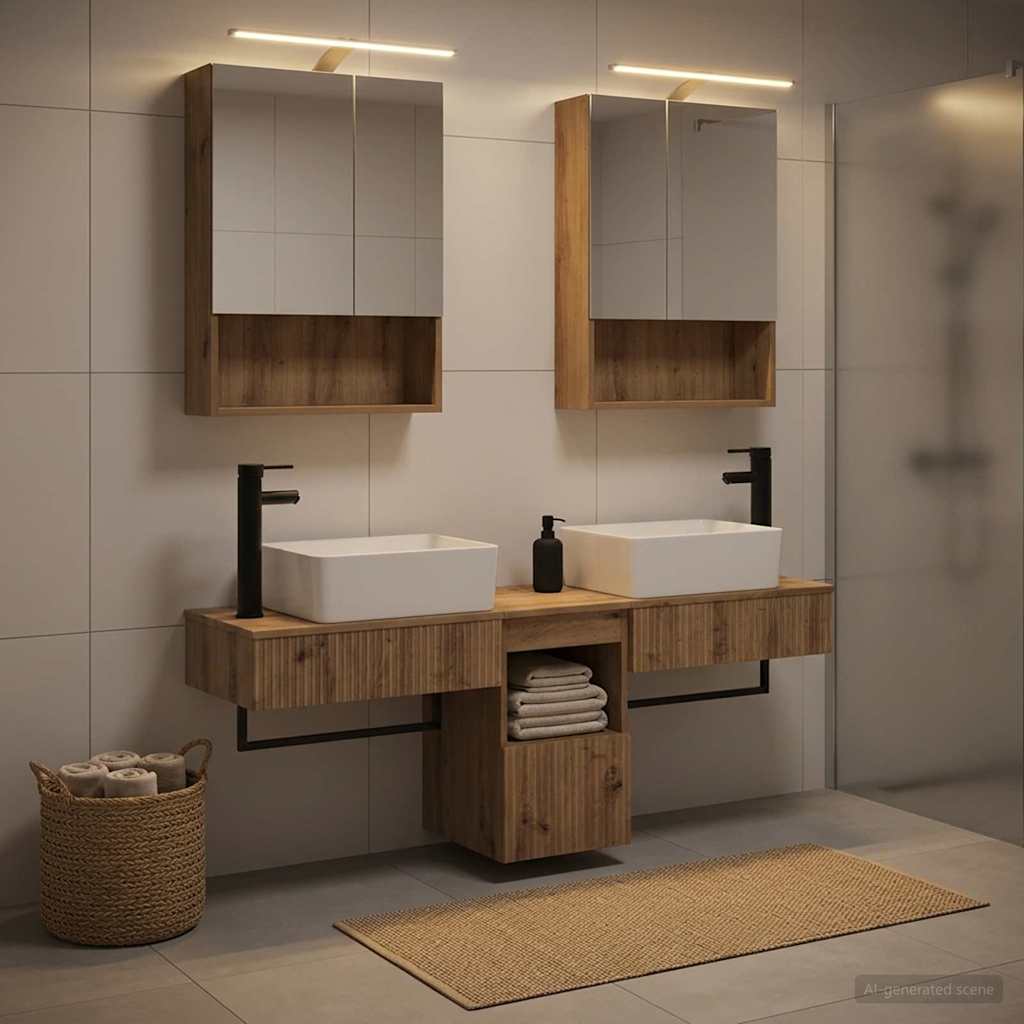 Set ormarića za kupaonicu 5 pcs Hrast artisan 50 x 14,5 x 70 cm