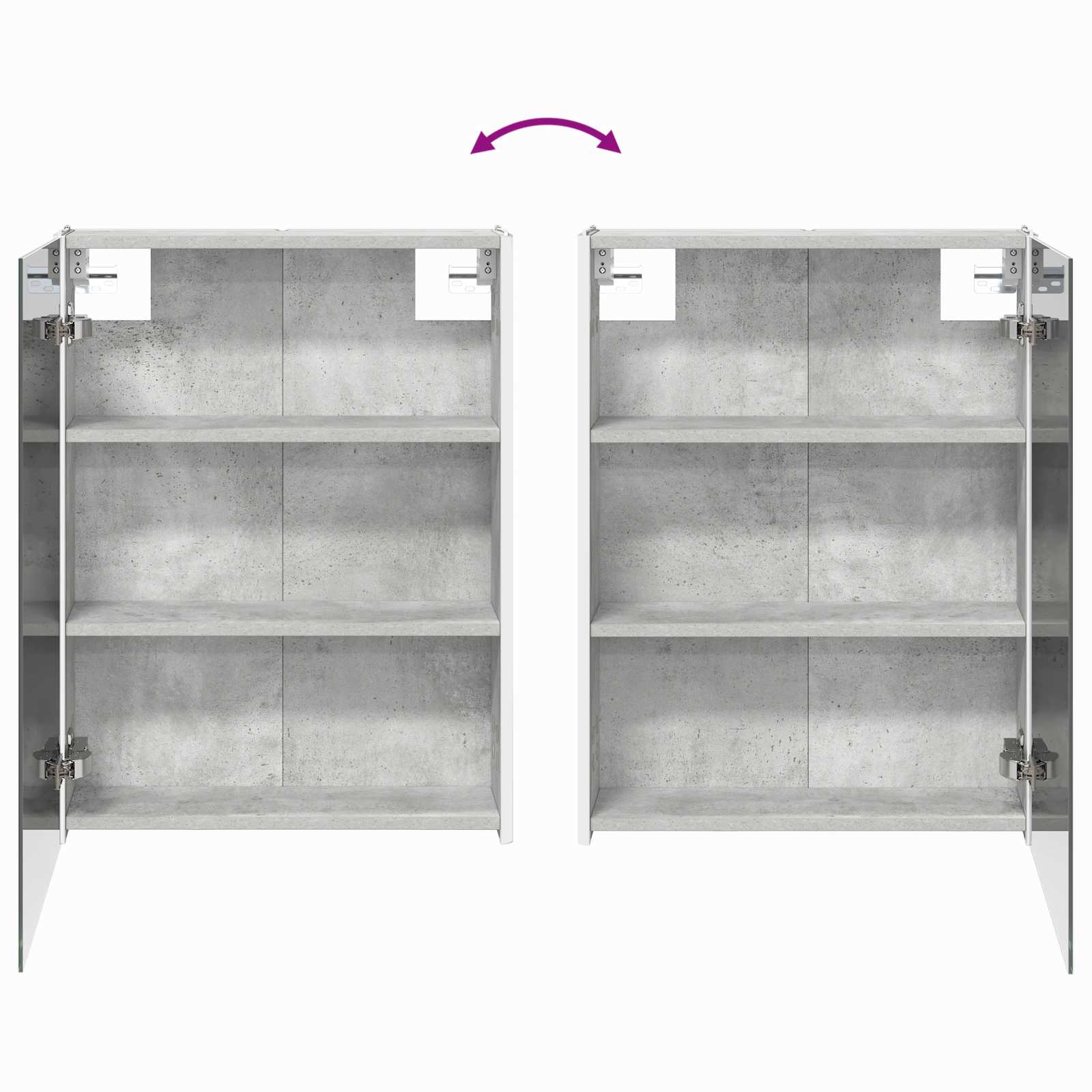 Set ormarića za kupaonicu 5 pcs Betonska siva 53 x 15,5 x 70 cm