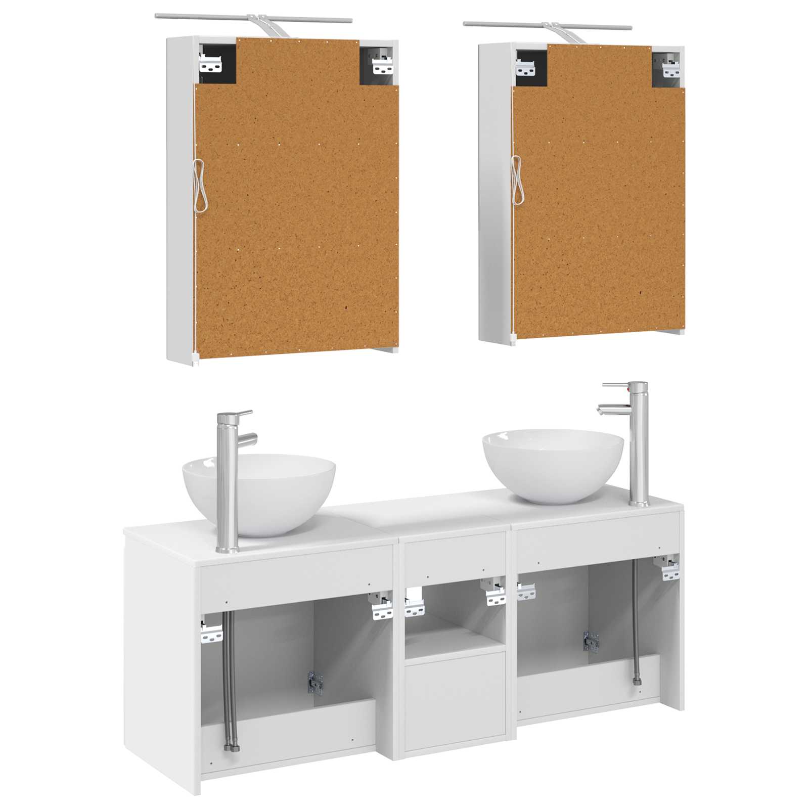 Set ormarića za kupaonicu 5 pcs Bijela 50 x 14,5 x 70 cm