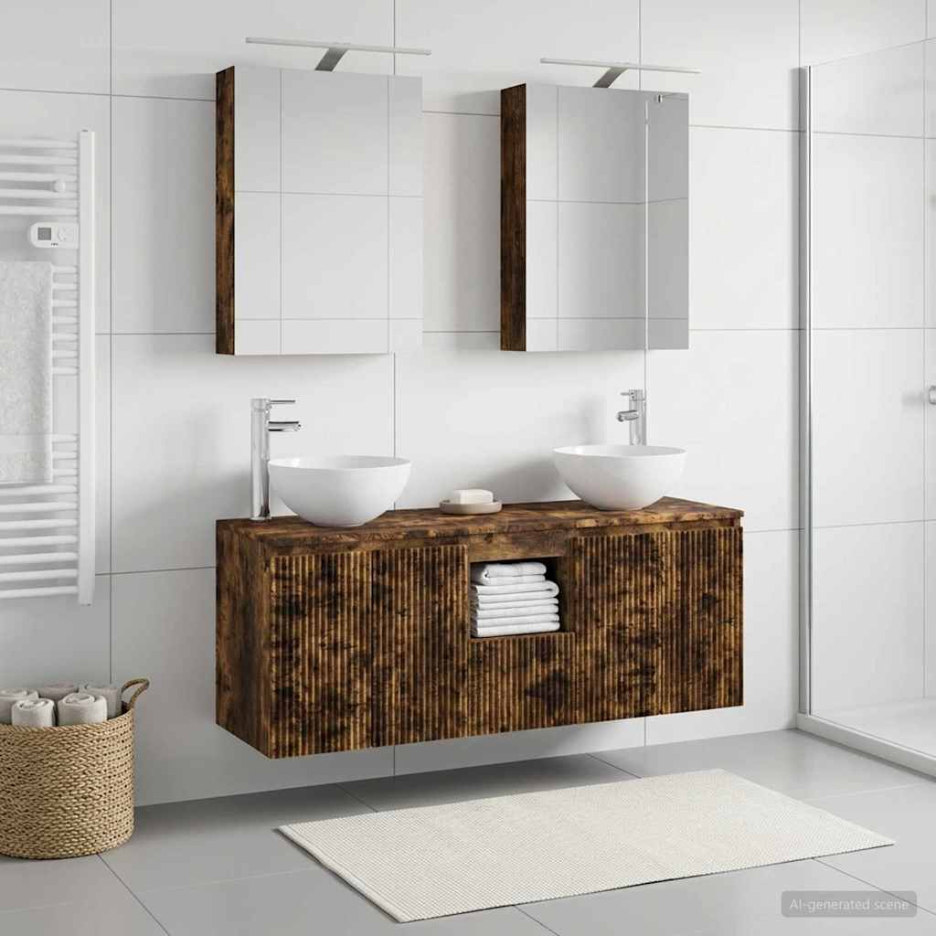 Set ormarića za kupaonicu 5 pcs Dimljeni hrast