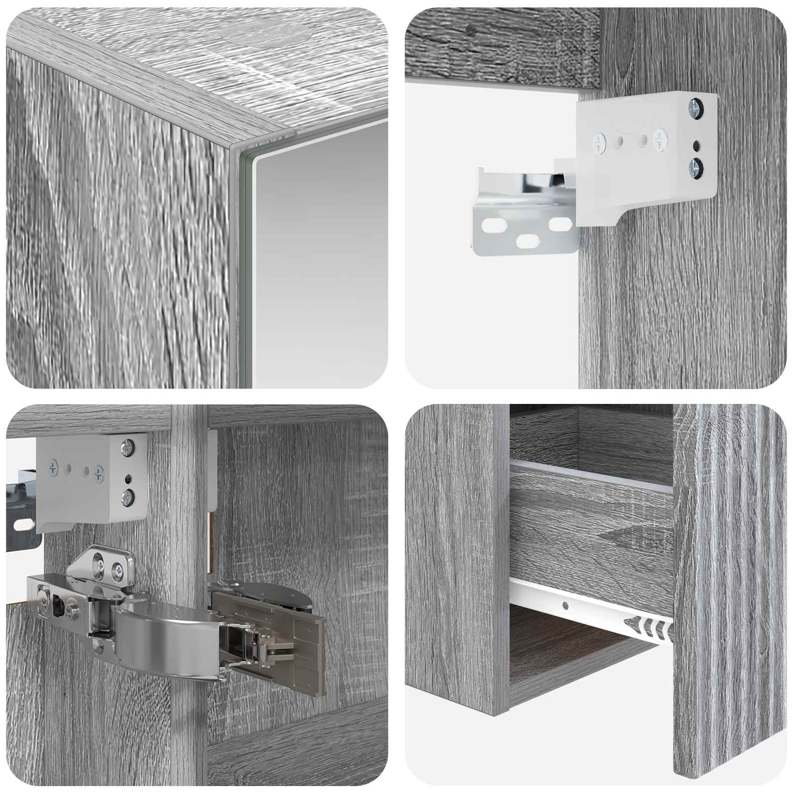 Set ormarića za kupaonicu 5 pcs Siva Sonoma 50 x 14,5 x 70 cm
