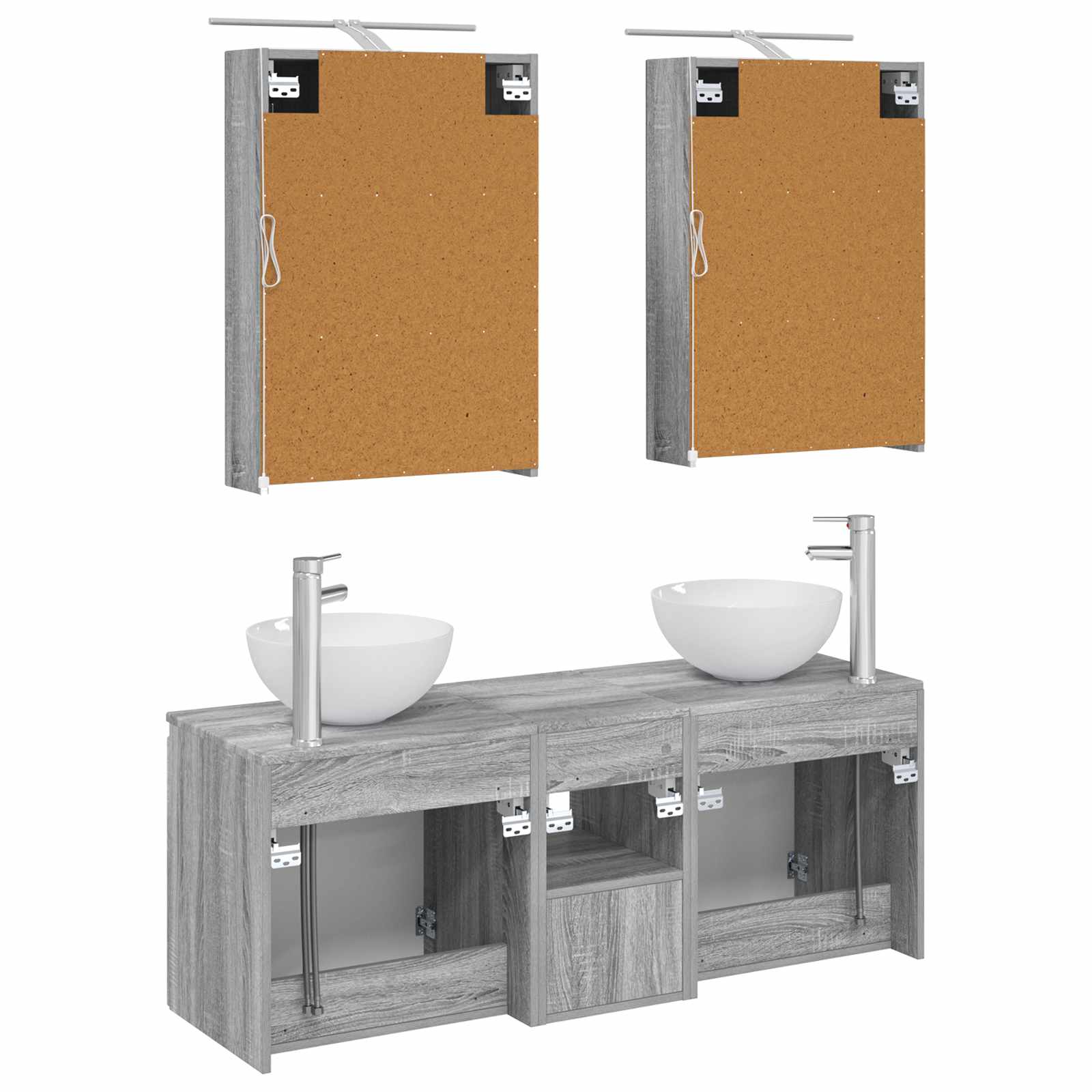 Set ormarića za kupaonicu 5 pcs Siva Sonoma 50 x 14,5 x 70 cm