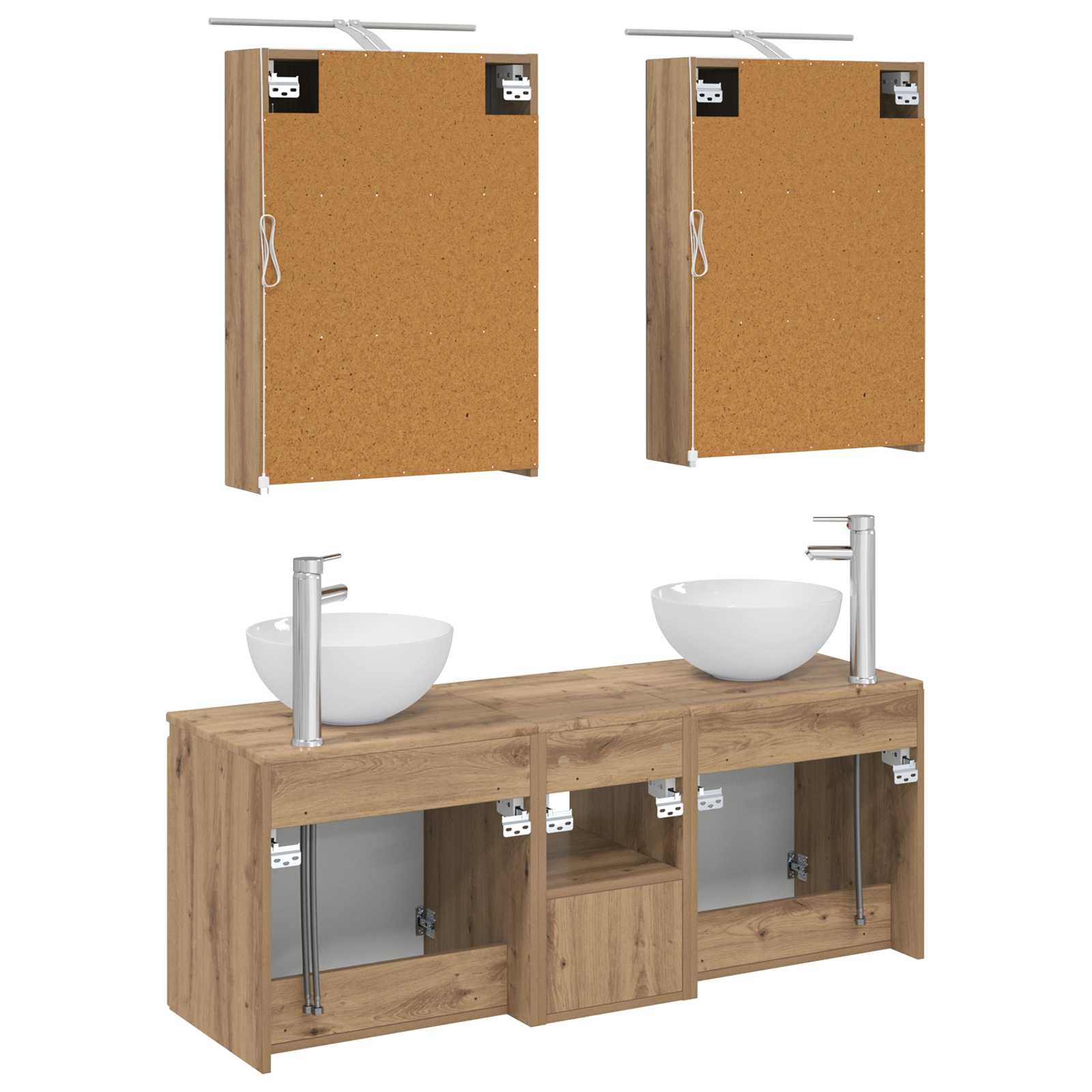 Set ormarića za kupaonicu 5 pcs Hrast artisan 50 x 14,5 x 70 cm