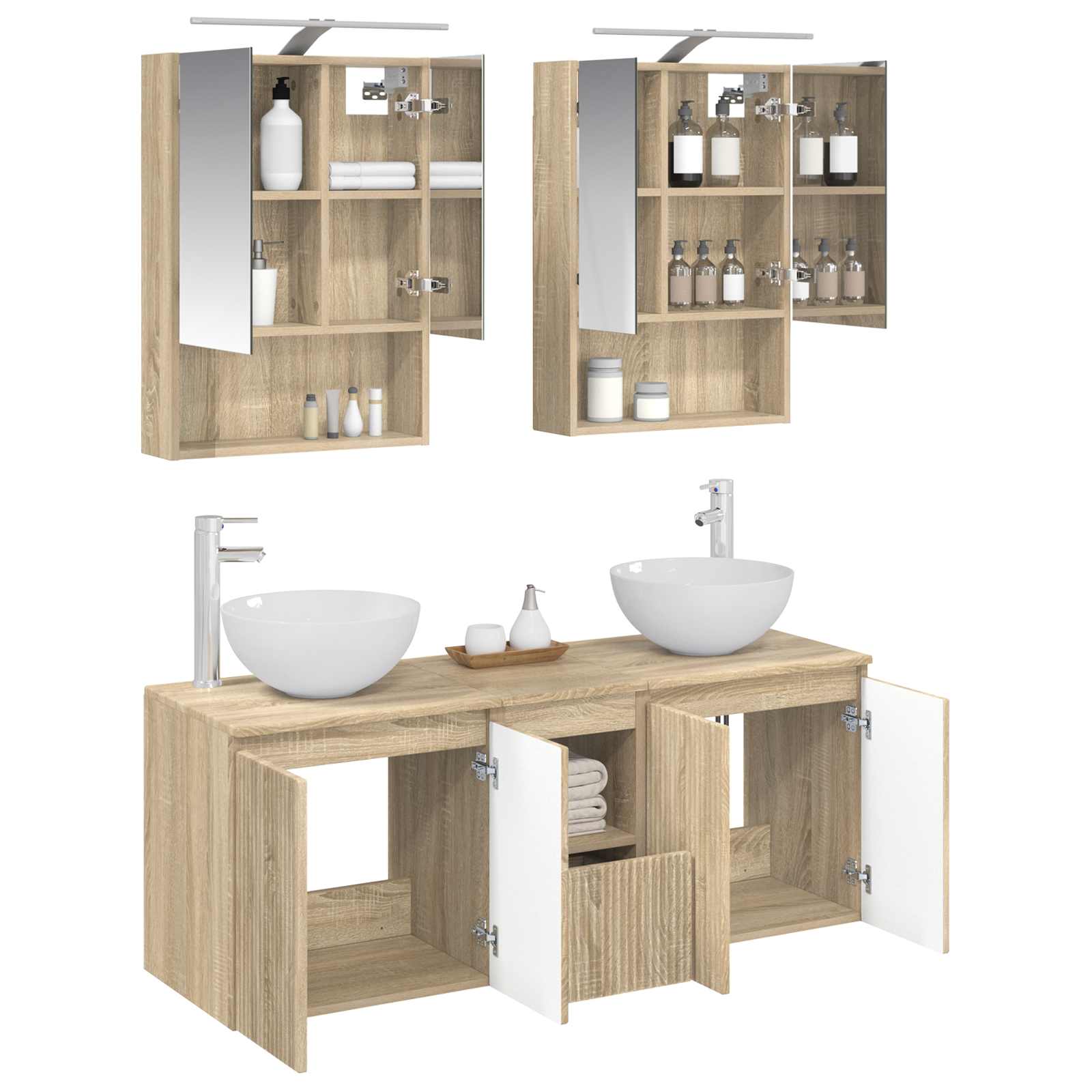 Set ormarića za kupaonicu 5 pcs Hrast sonoma 50 x 14,5 x 70 cm