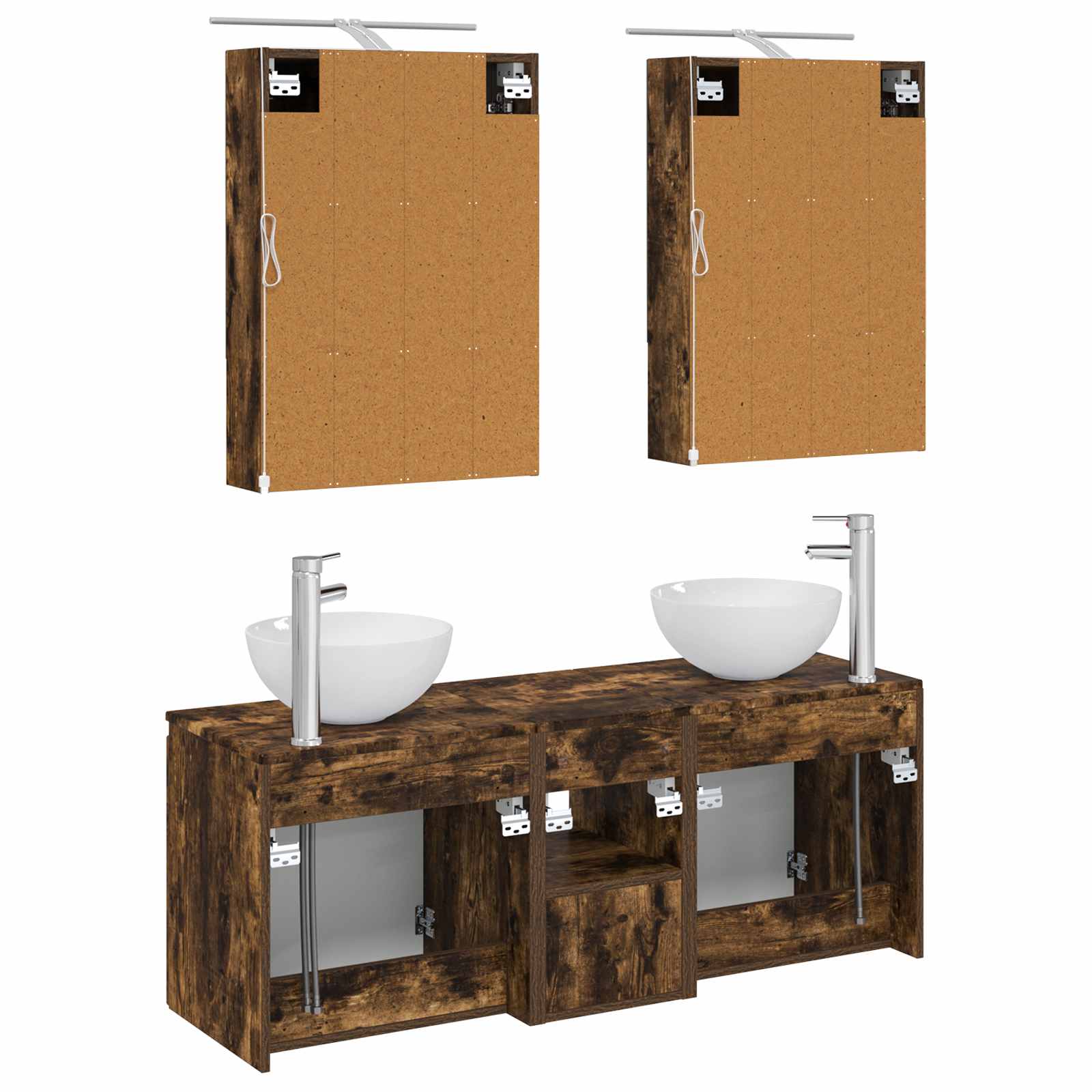 Set ormarića za kupaonicu 5 pcs Dimljeni hrast