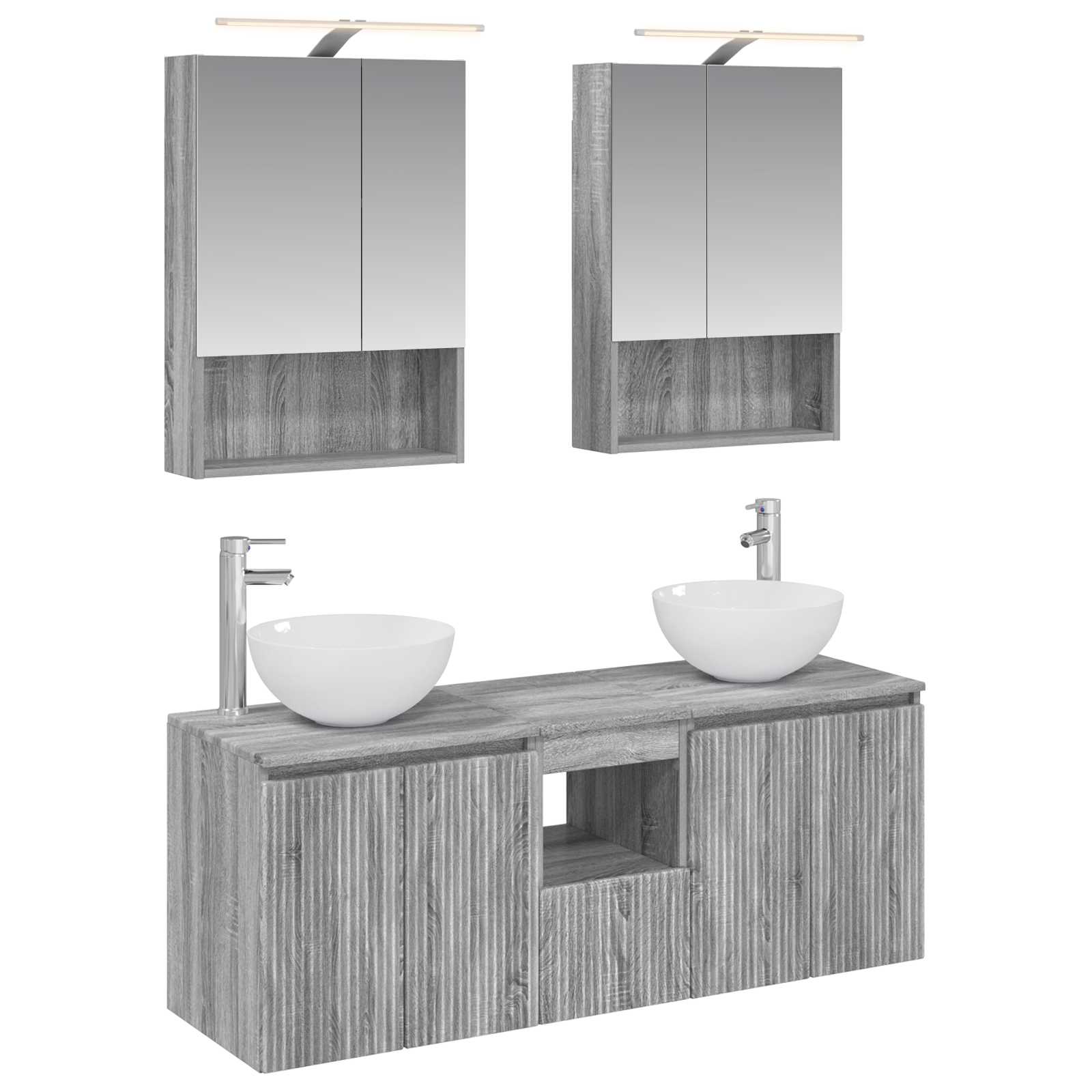 Set ormarića za kupaonicu 5 pcs Siva Sonoma 50 x 14,5 x 70 cm