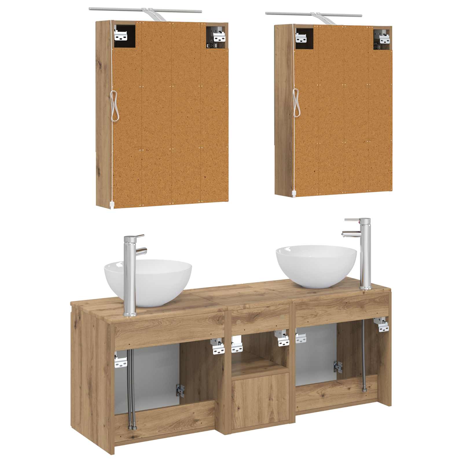 Set ormarića za kupaonicu 5 pcs Hrast artisan 50 x 14,5 x 70 cm