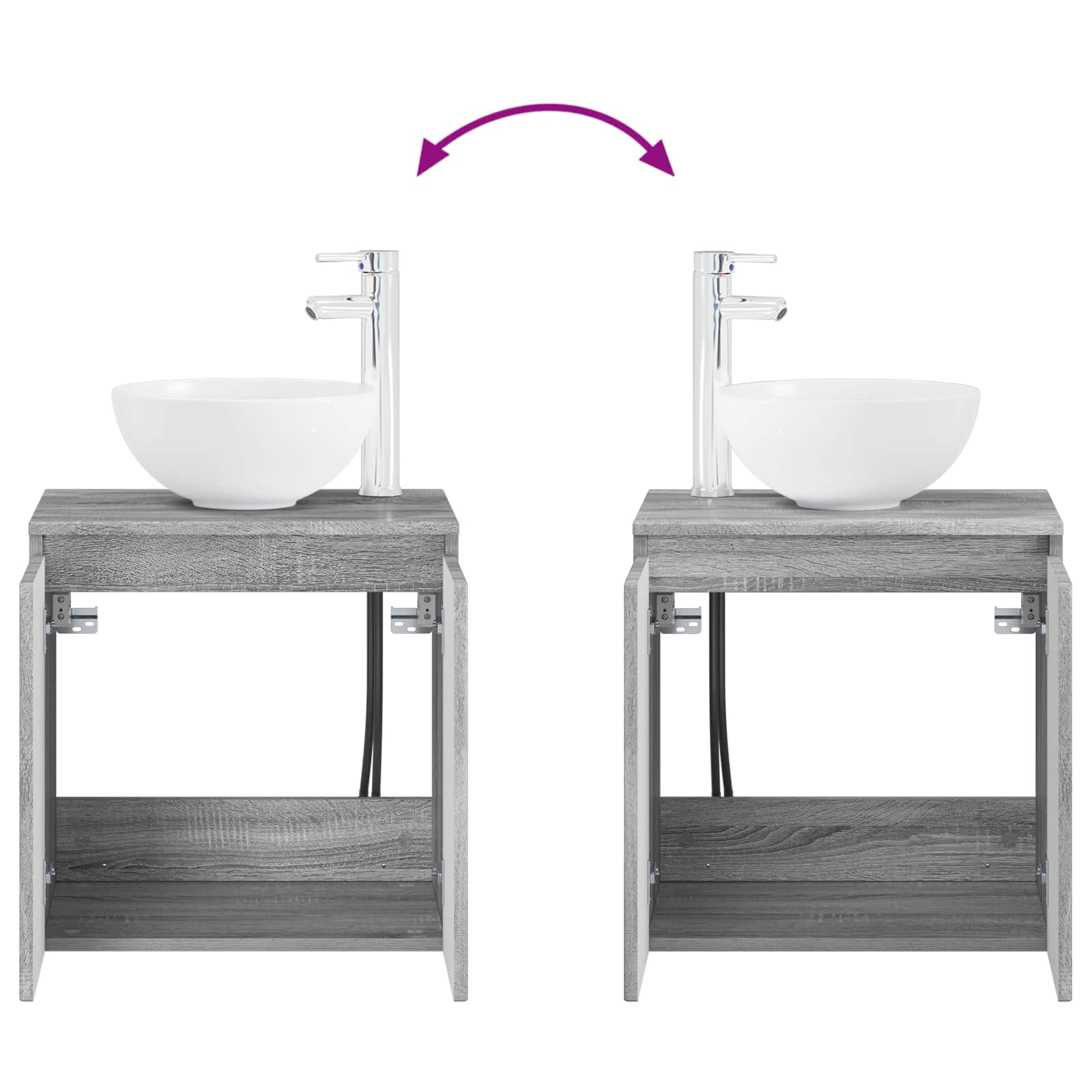 Set ormarića za kupaonicu 5 pcs Siva Sonoma 53 x 15,5 x 70 cm