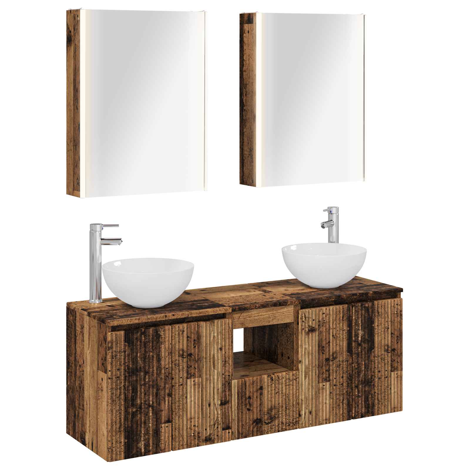 Set ormarića za kupaonicu 5 pcs Staro drvo 53 x 15,5 x 70 cm