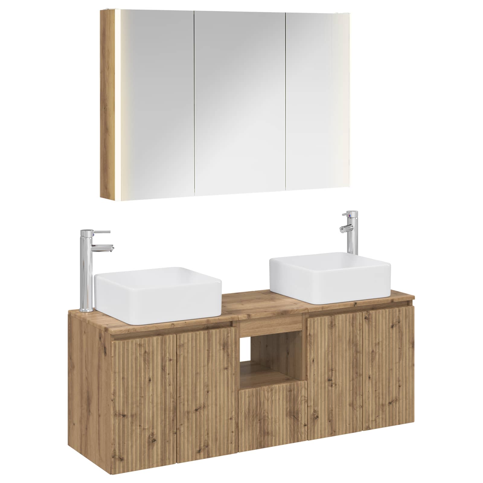 Set ormarića za kupaonicu 4 pcs Hrast artisan Konstruirano drvo