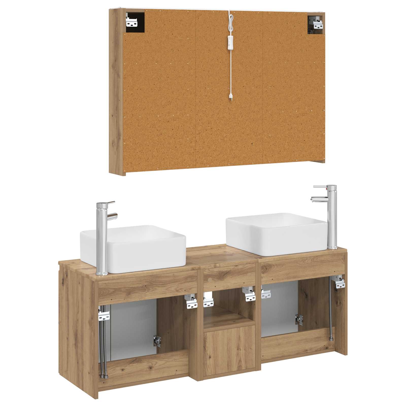 Set ormarića za kupaonicu 4 pcs Hrast artisan Konstruirano drvo