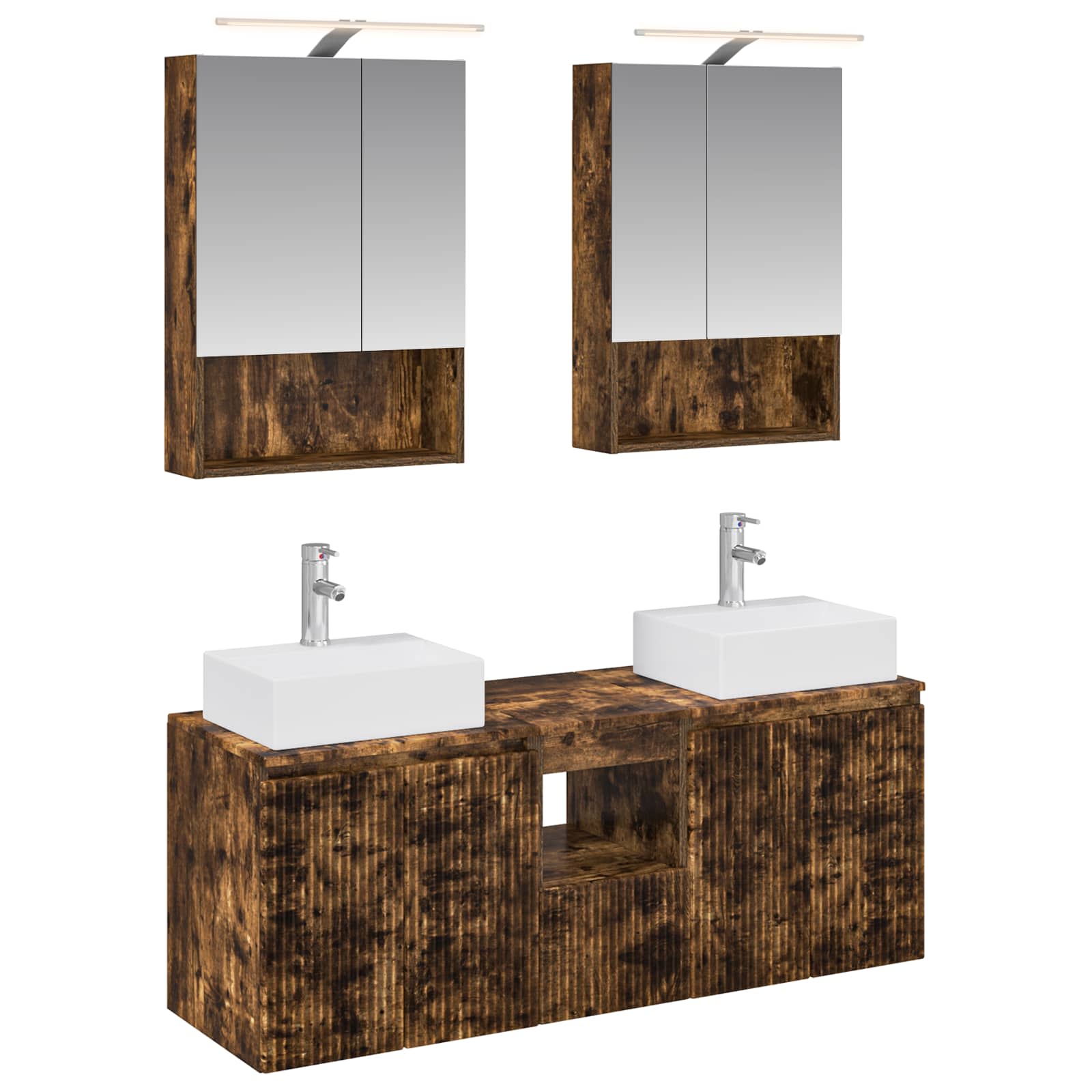 Set ormarića za kupaonicu 5 pcs Dimljeni hrast