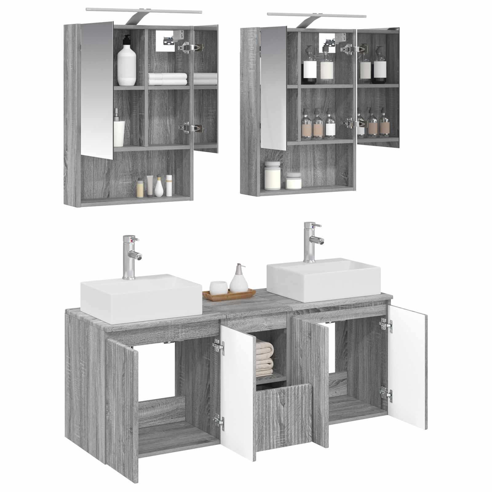 Set ormarića za kupaonicu 5 pcs Siva Sonoma Konstruirano drvo