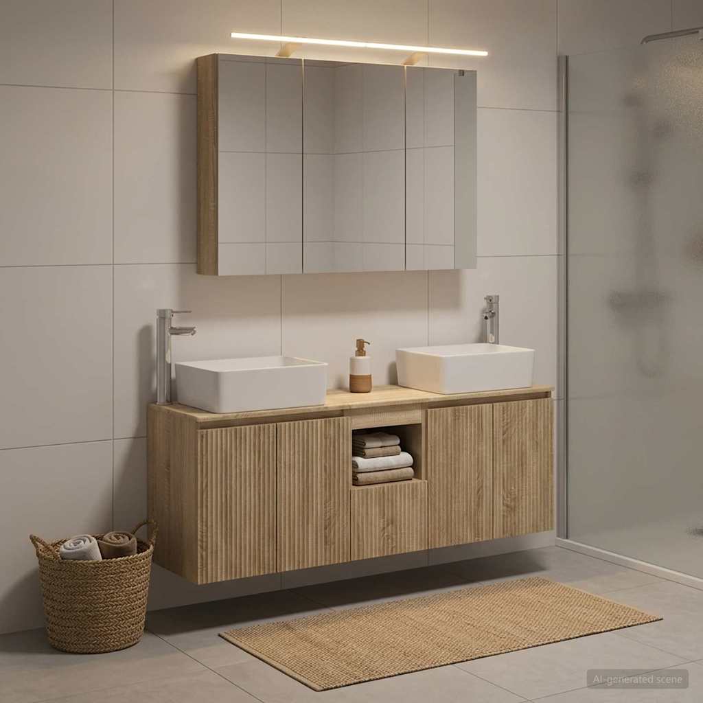 Set ormarića za kupaonicu 4 pcs Hrast sonoma Konstruirano drvo