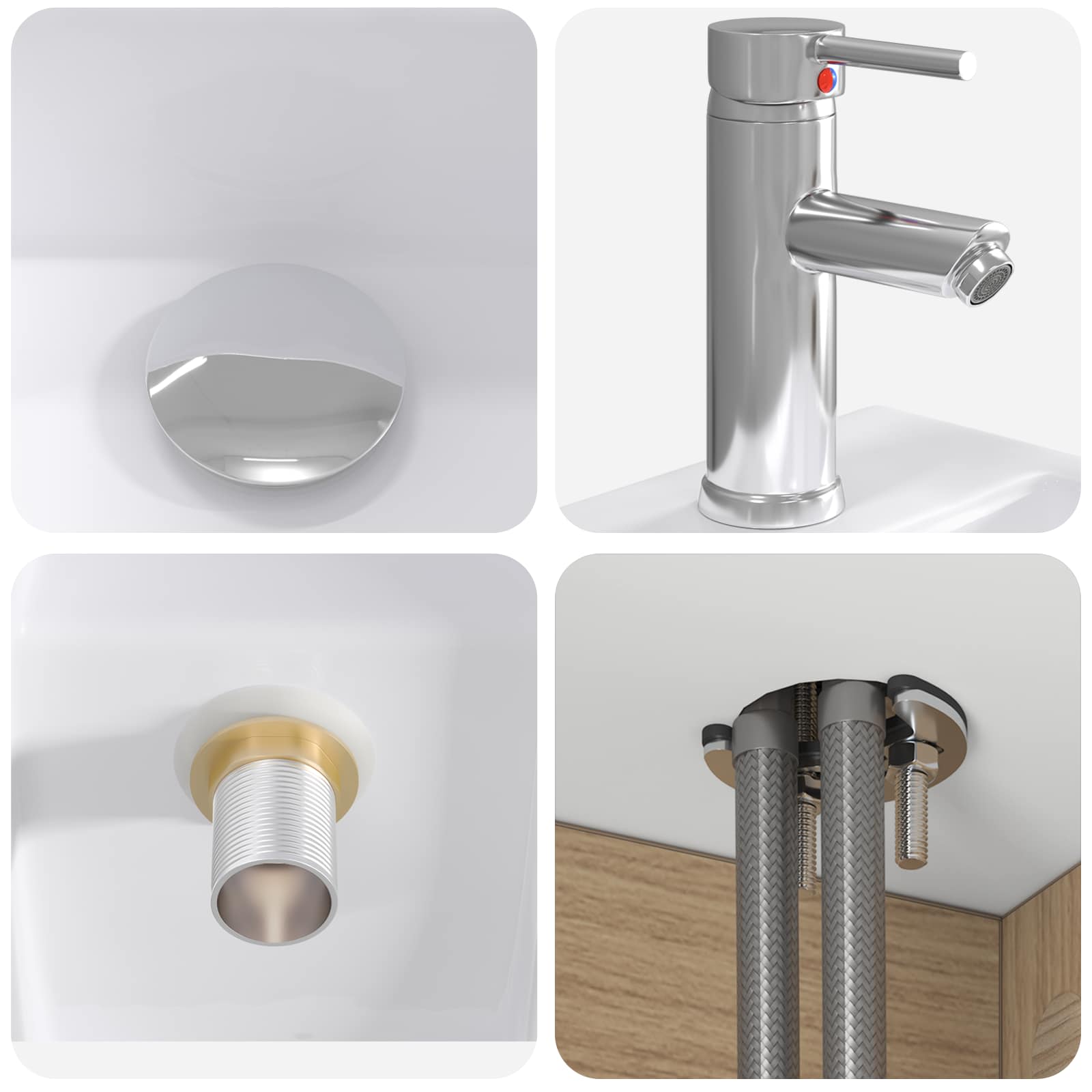 Set ormarića za kupaonicu 4 pcs Hrast artisan Konstruirano drvo