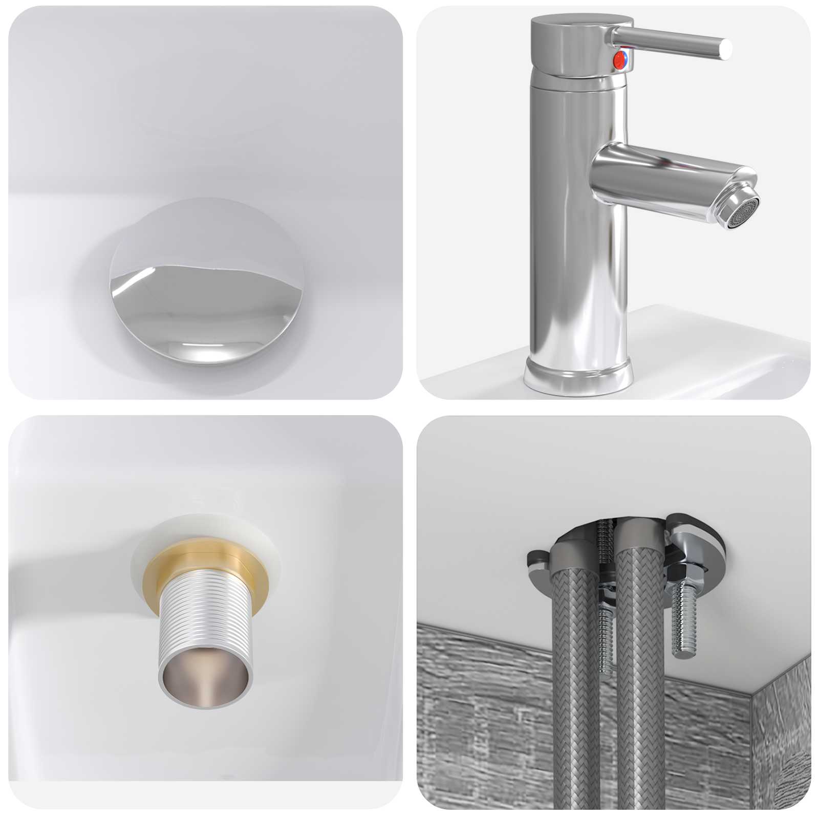 Set ormarića za kupaonicu 4 pcs Siva Sonoma Konstruirano drvo