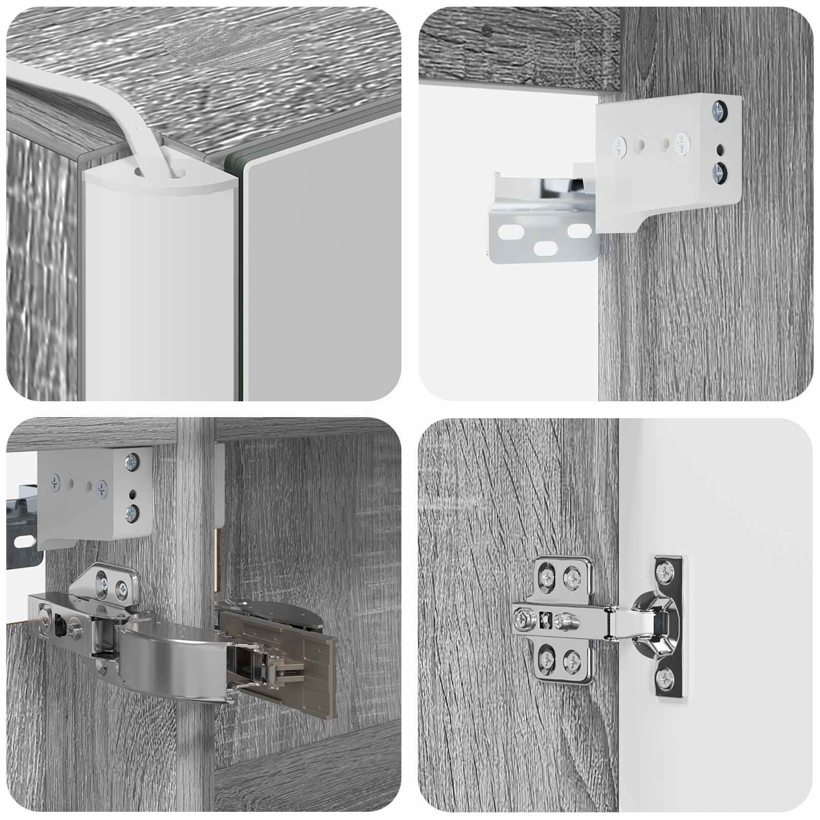 Set ormarića za kupaonicu 5 pcs Siva Sonoma Konstruirano drvo
