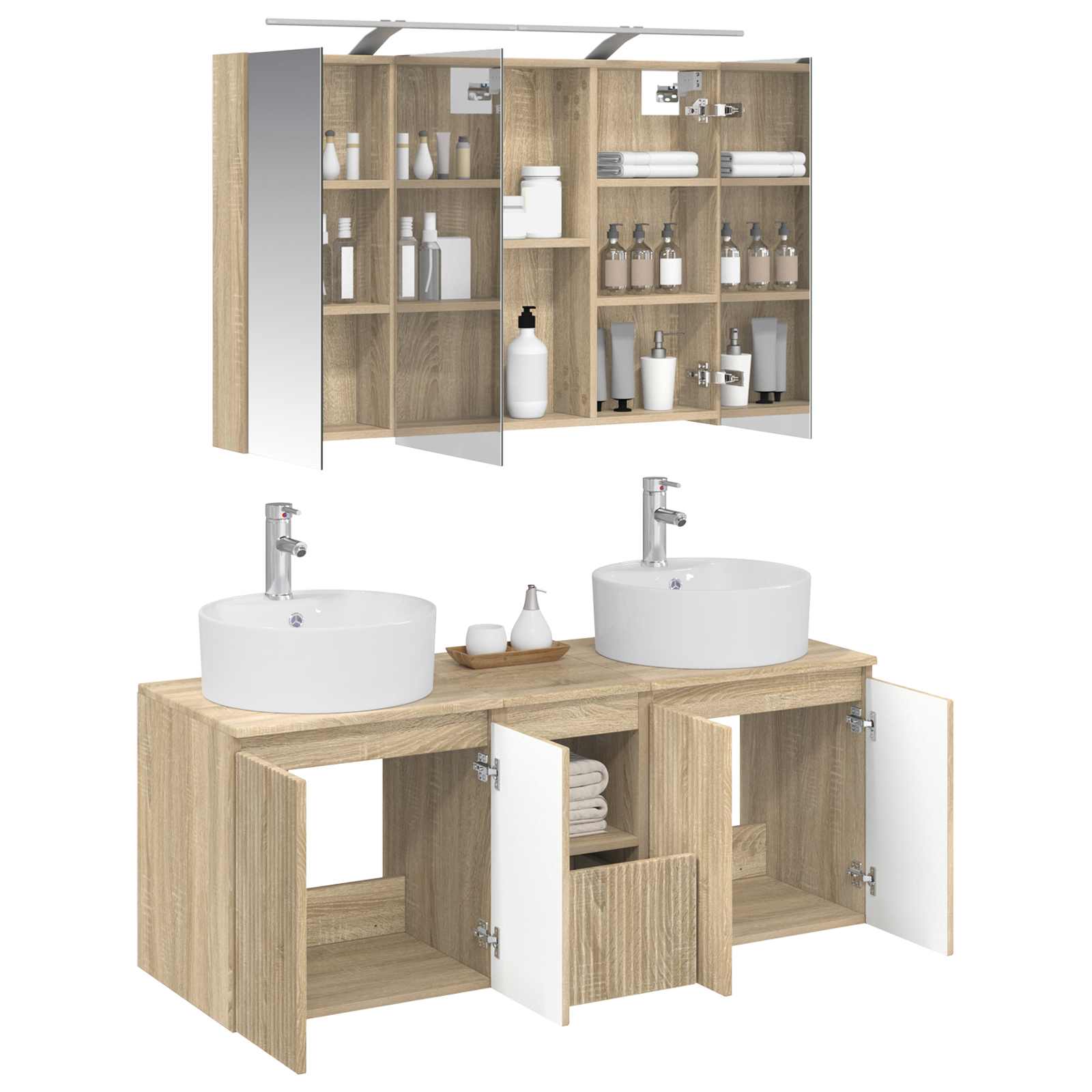 Set ormarića za kupaonicu 4 pcs Hrast sonoma Konstruirano drvo
