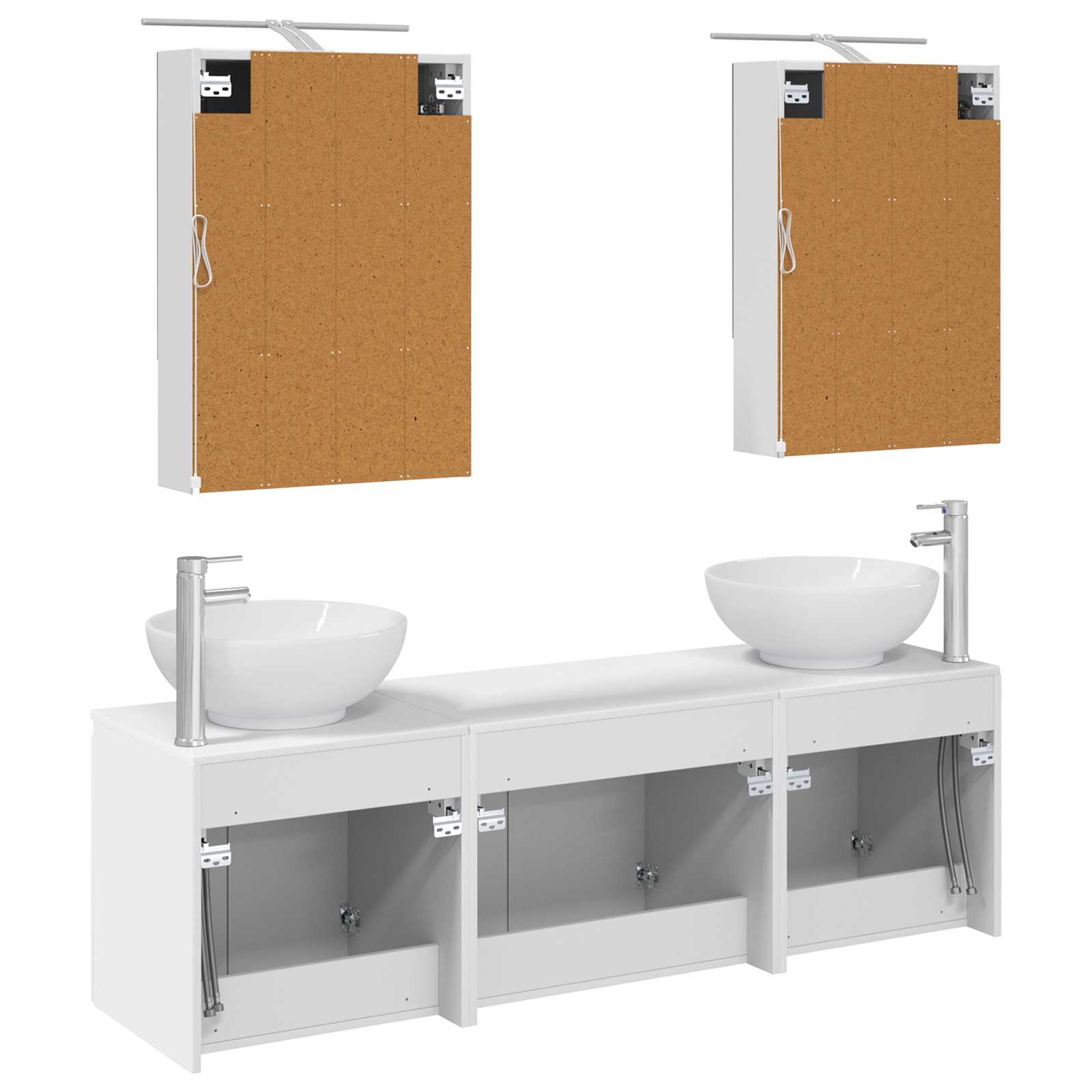 Set ormarića za kupaonicu 5 pcs Bijela Konstruirano drvo