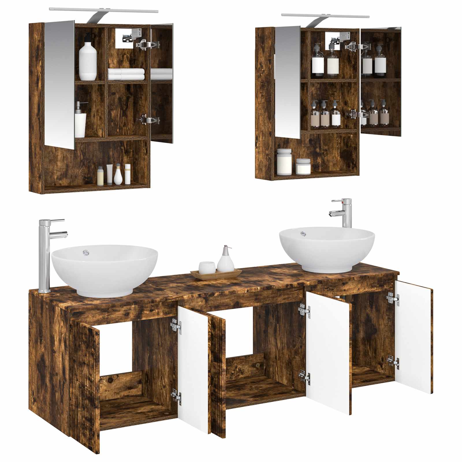 Set ormarića za kupaonicu 5 pcs Dimljeni hrast