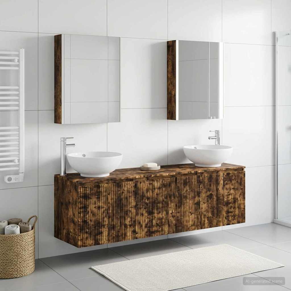 Set ormarića za kupaonicu 5 pcs Dimljeni hrast