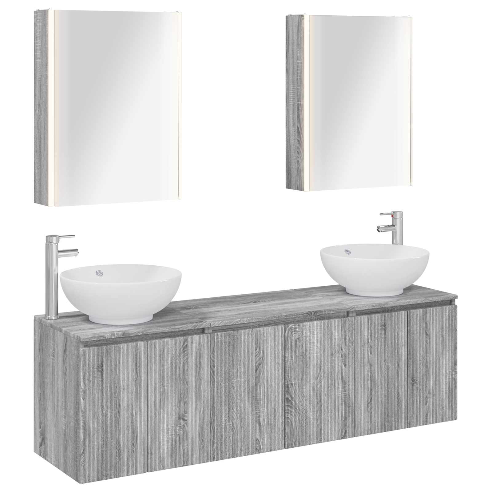 Set ormarića za kupaonicu 5 pcs Siva Sonoma Konstruirano drvo