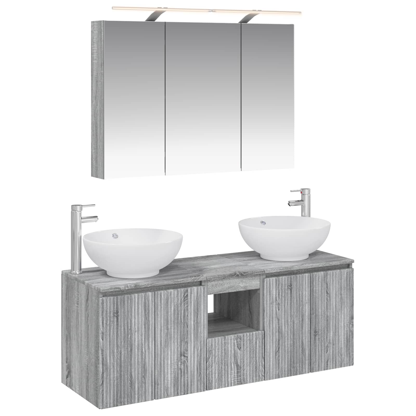Set ormarića za kupaonicu 4 pcs Siva Sonoma Konstruirano drvo
