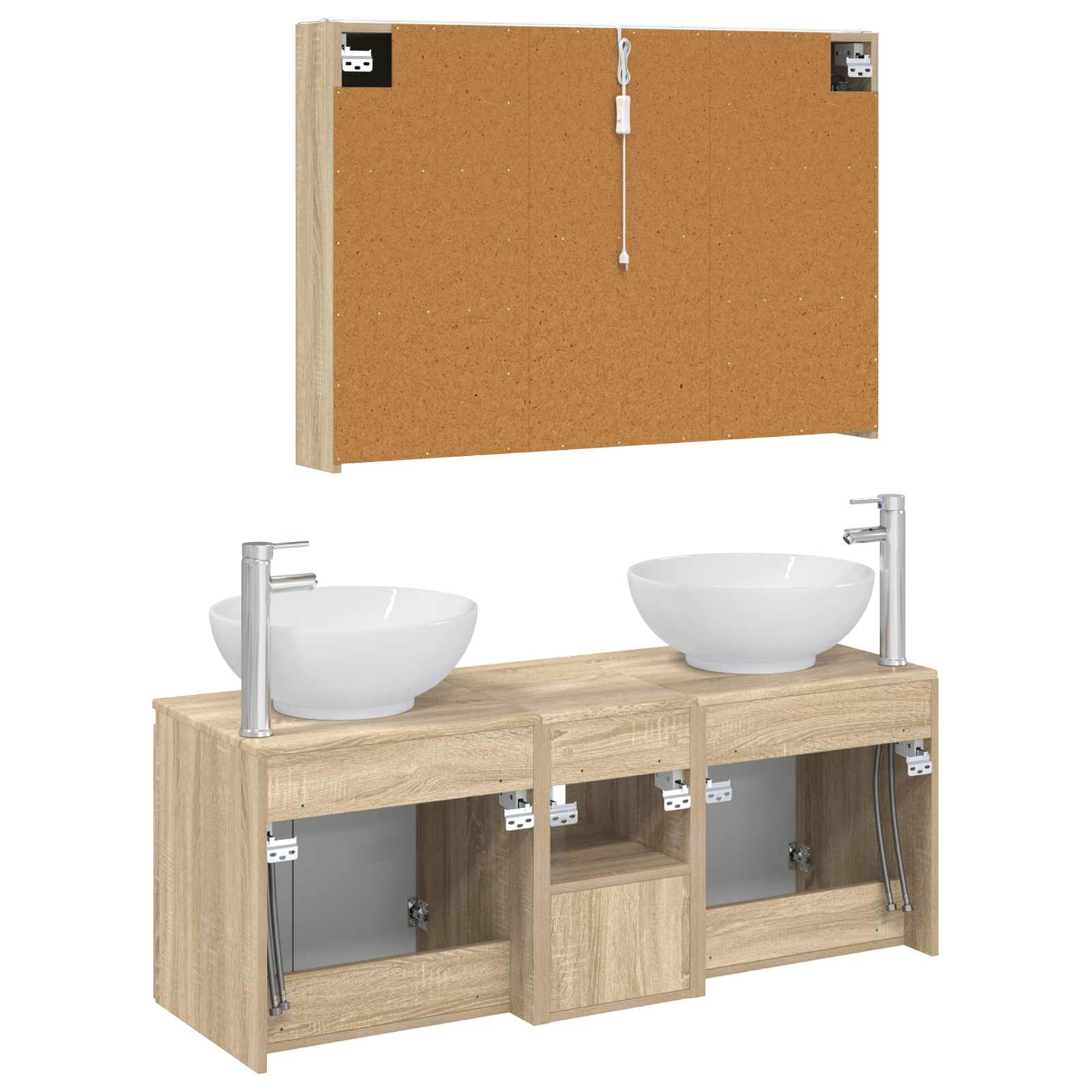 Set ormarića za kupaonicu 4 pcs Hrast sonoma Konstruirano drvo
