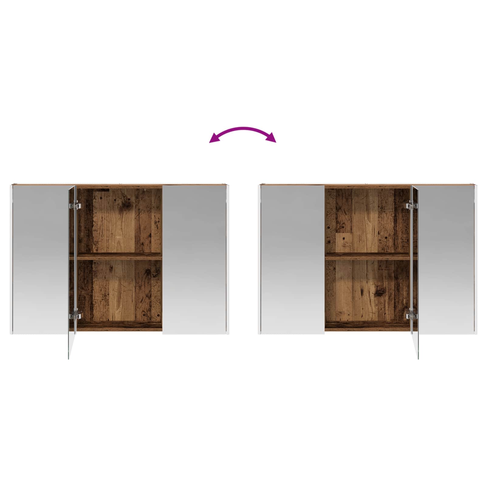 Set ormarića za kupaonicu 4 pcs Staro drvo Konstruirano drvo