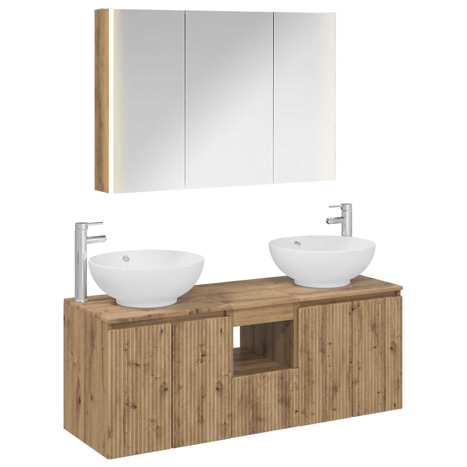 Set ormarića za kupaonicu 4 pcs Hrast artisan Konstruirano drvo