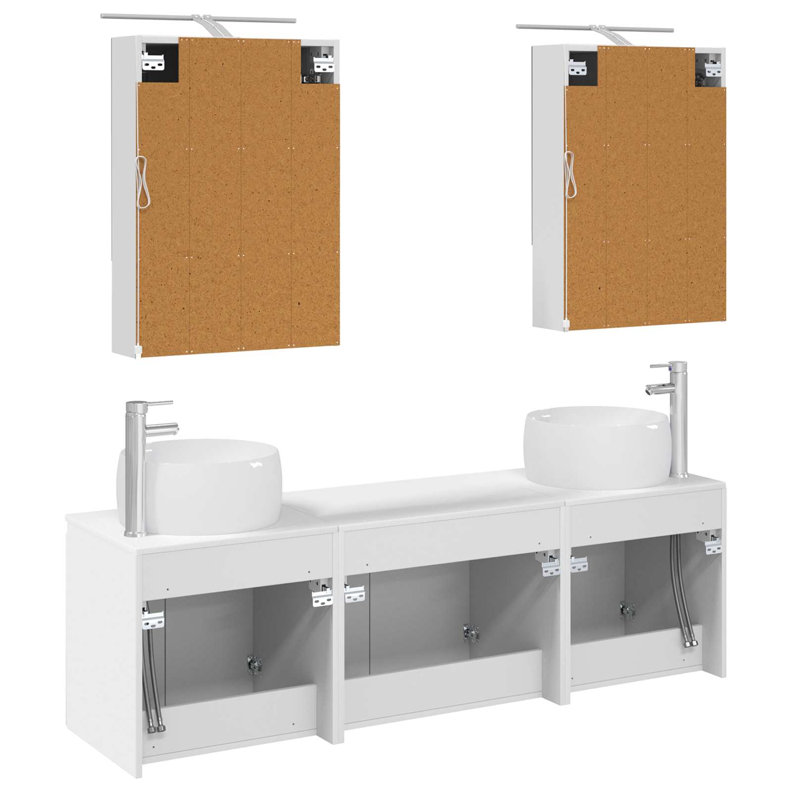 Set ormarića za kupaonicu 5 pcs Bijela Konstruirano drvo