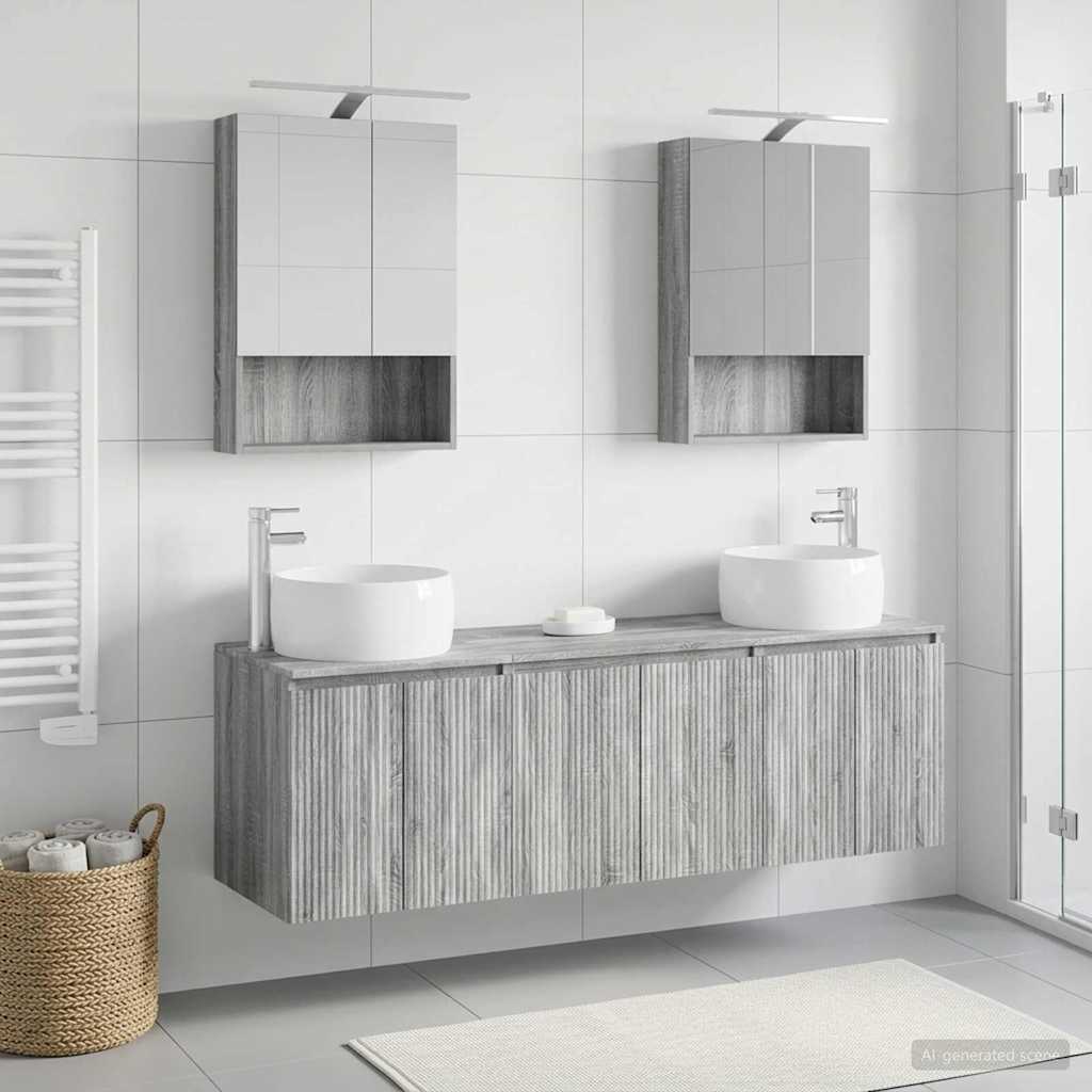 Set ormarića za kupaonicu 5 pcs Siva Sonoma Konstruirano drvo