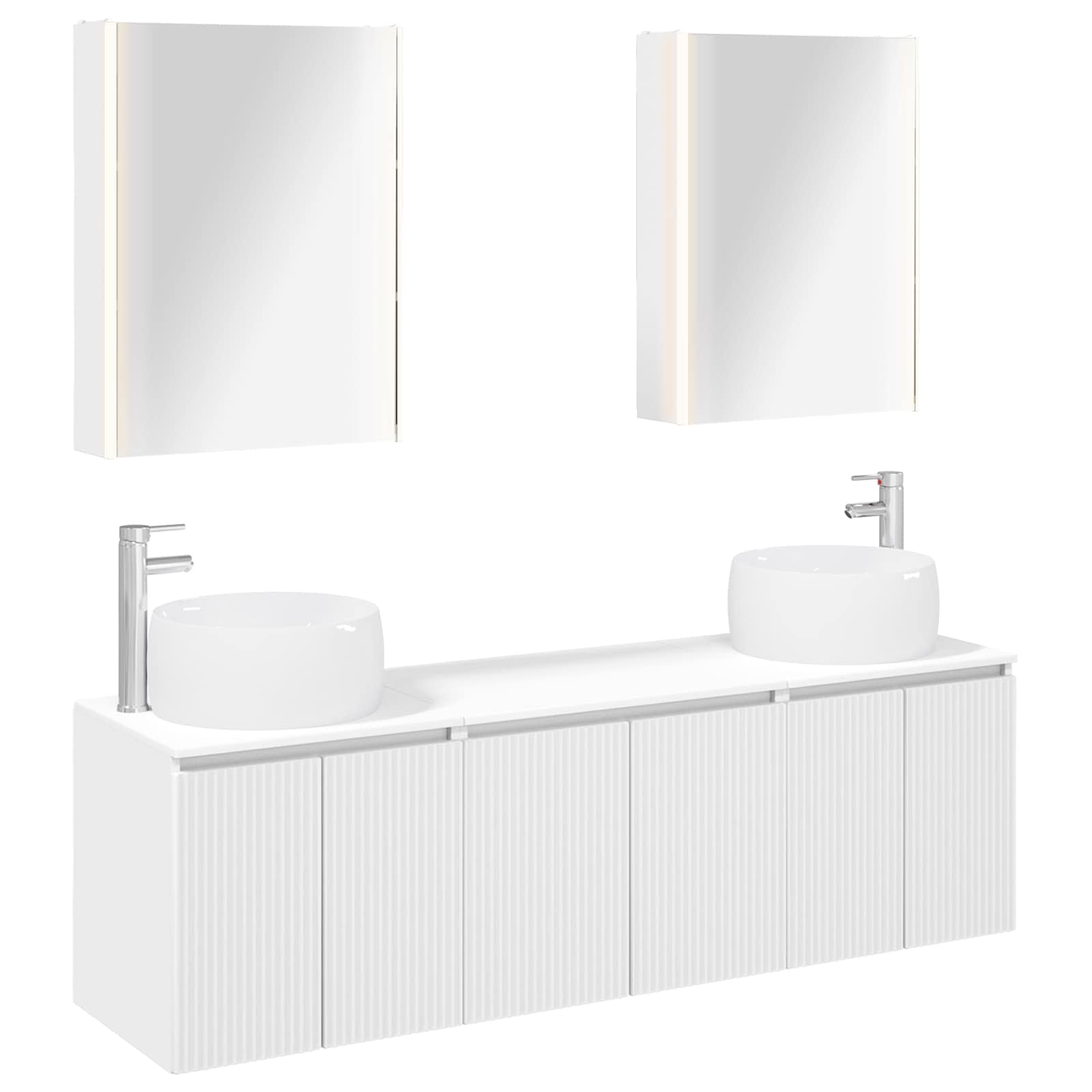 Set ormarića za kupaonicu 5 pcs Bijela Konstruirano drvo