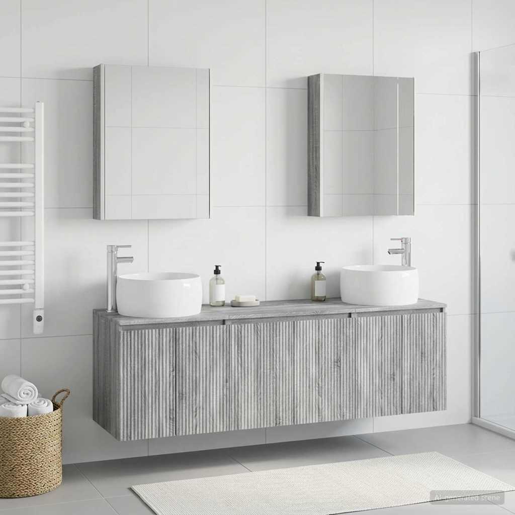 Set ormarića za kupaonicu 5 pcs Siva Sonoma Konstruirano drvo