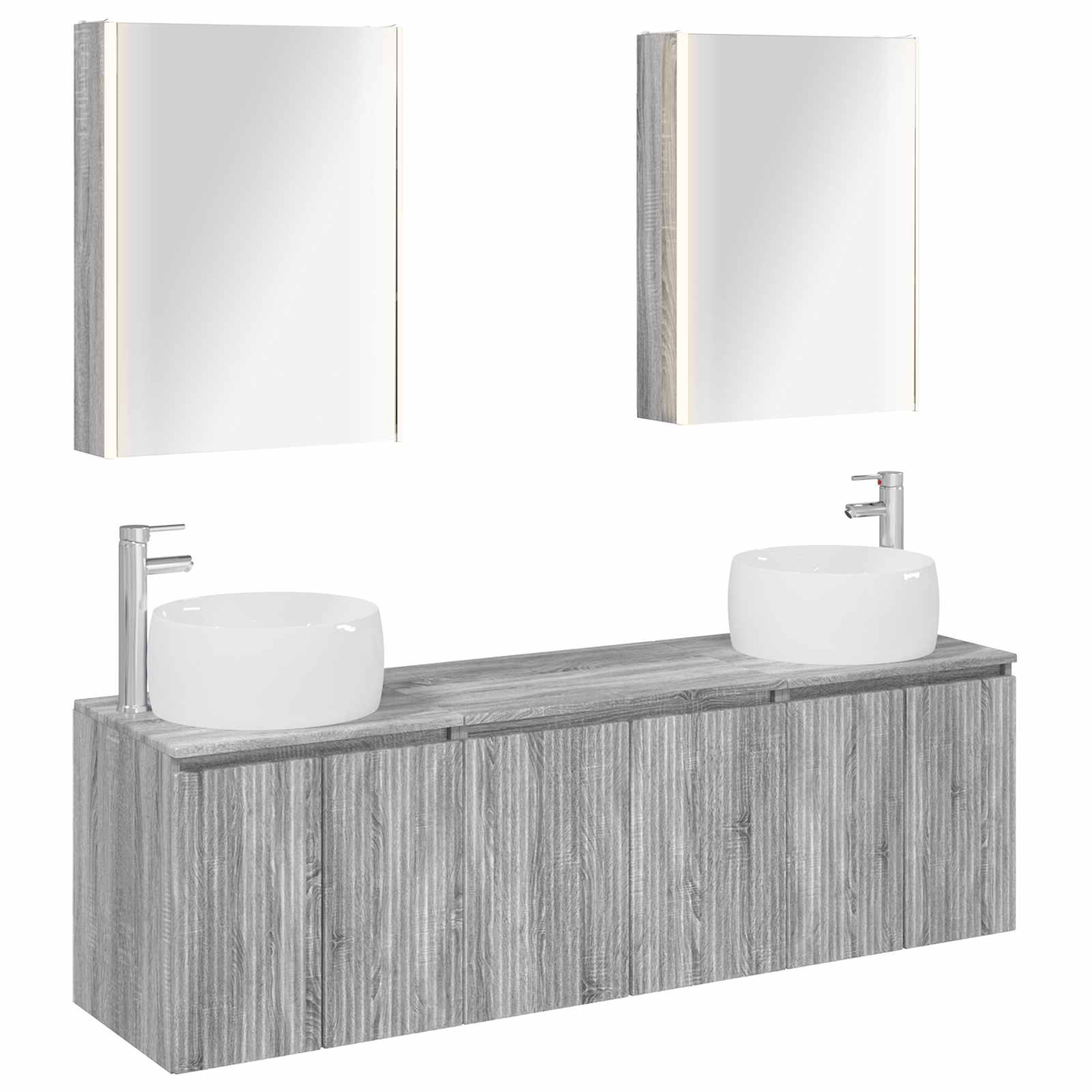 Set ormarića za kupaonicu 5 pcs Siva Sonoma Konstruirano drvo